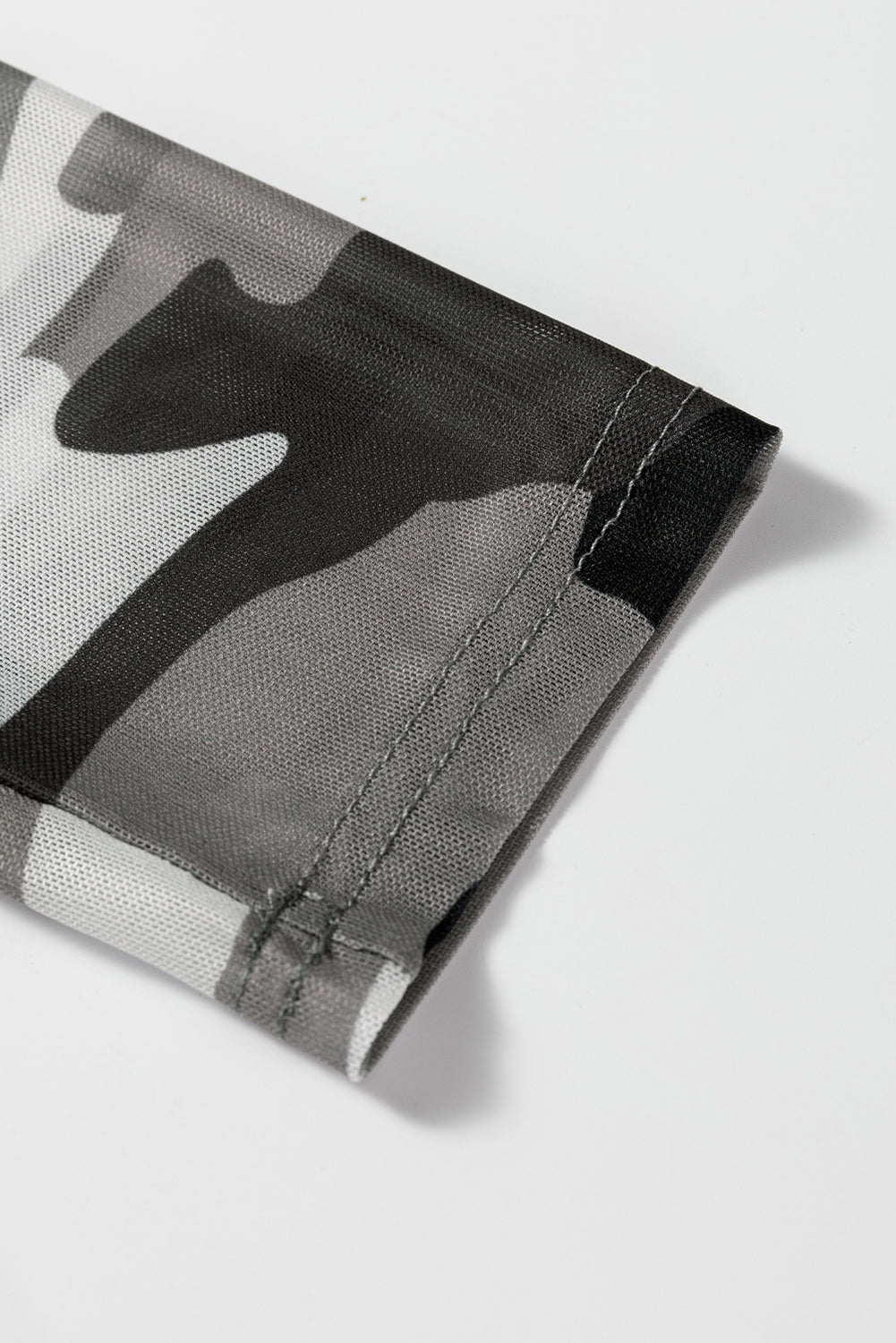 Green Western Fashion Camouflage Print Mesh Long Sleeve Top-Tops/Long Sleeve Tops-[Adult]-[Female]-2022 Online Blue Zone Planet