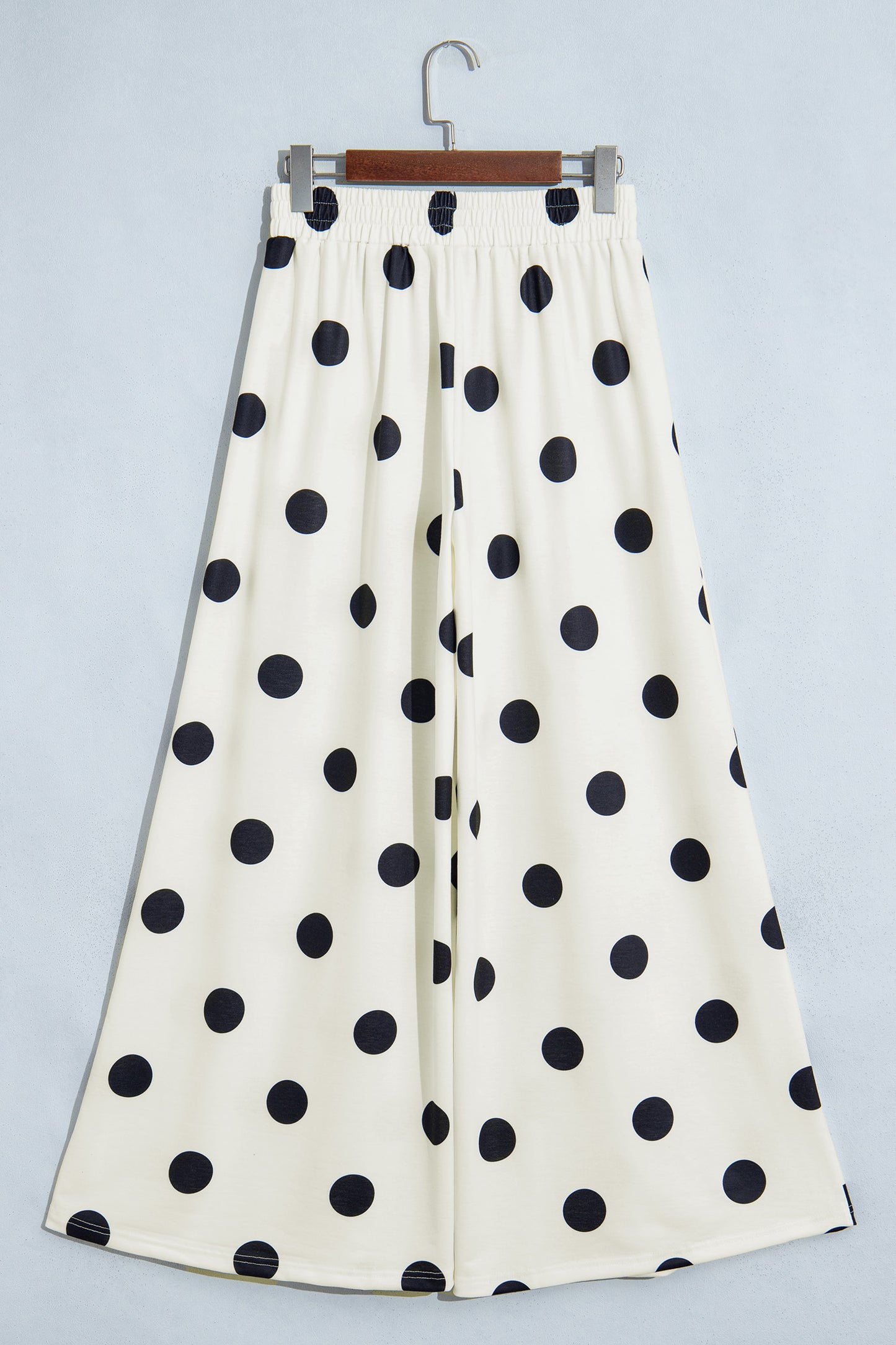 Brown Polka Dot Wide Leg Elastic Waist Casual Pants-Bottoms/Pants & Culotte-[Adult]-[Female]-2022 Online Blue Zone Planet