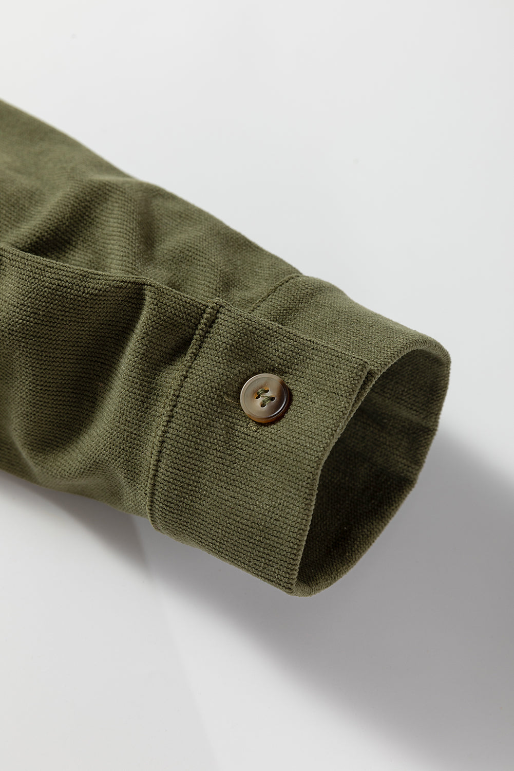 Vineyard Green Corduroy Half Button Collared Long Sleeve Mini Dress-Dresses/Mini Dresses-[Adult]-[Female]-2022 Online Blue Zone Planet