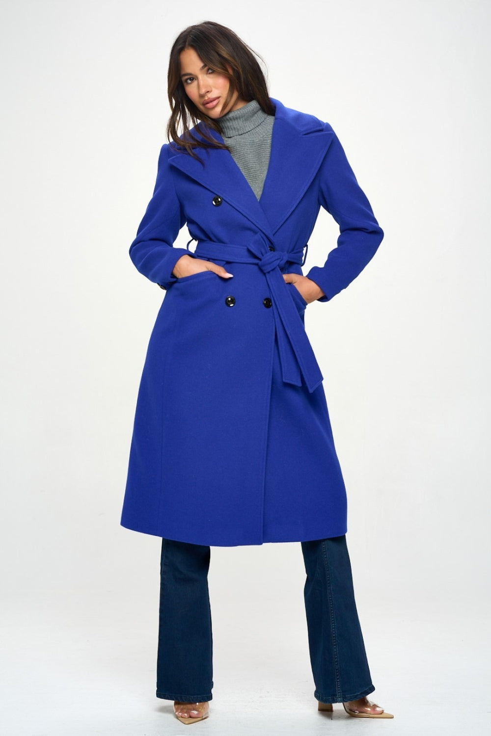 Coalition LA Double-Breasted Longline Coat with Belt-TOPS / DRESSES-[Adult]-[Female]-2022 Online Blue Zone Planet