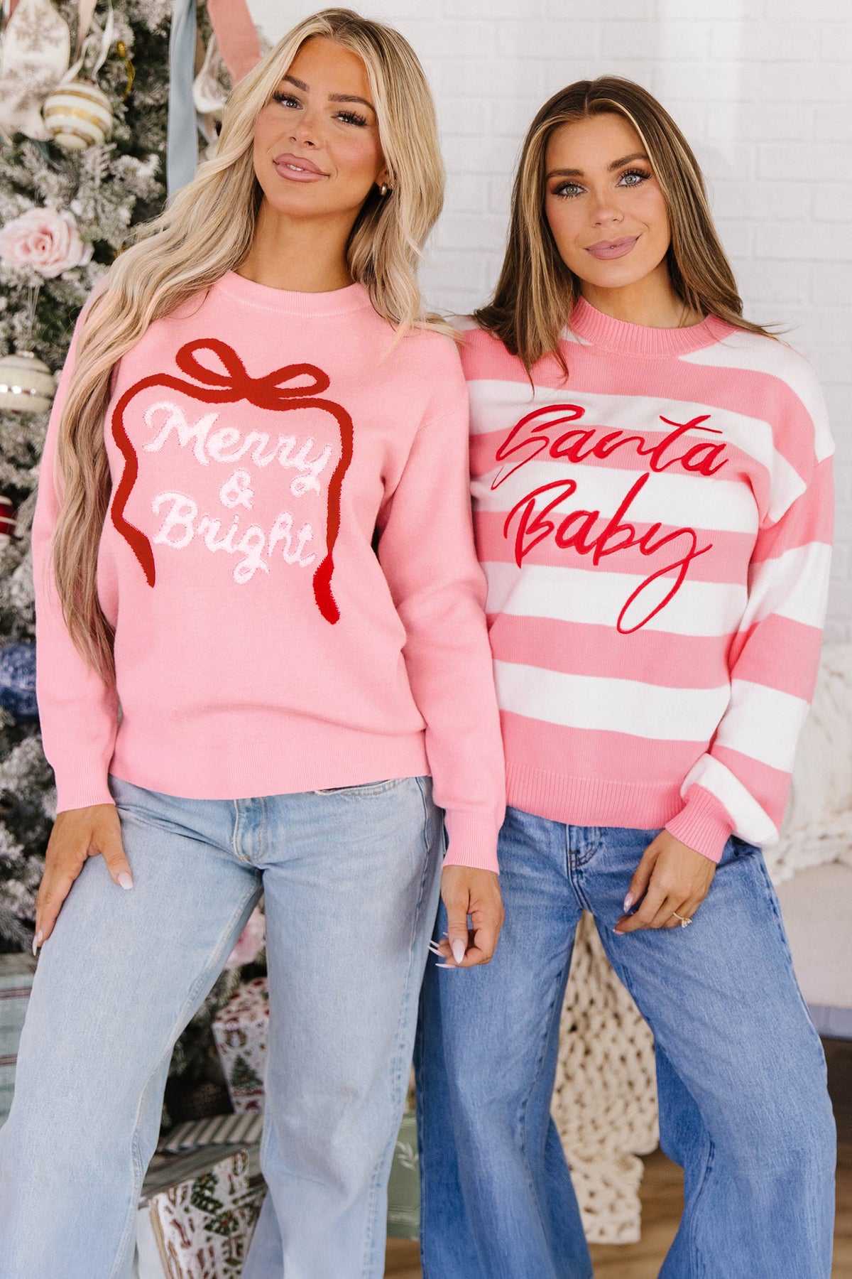 Gossamer Pink Drop Shoulder Round Neck Towel Embroidery Slogan Pullover Sweater-TOPS / DRESSES-[Adult]-[Female]-2022 Online Blue Zone Planet