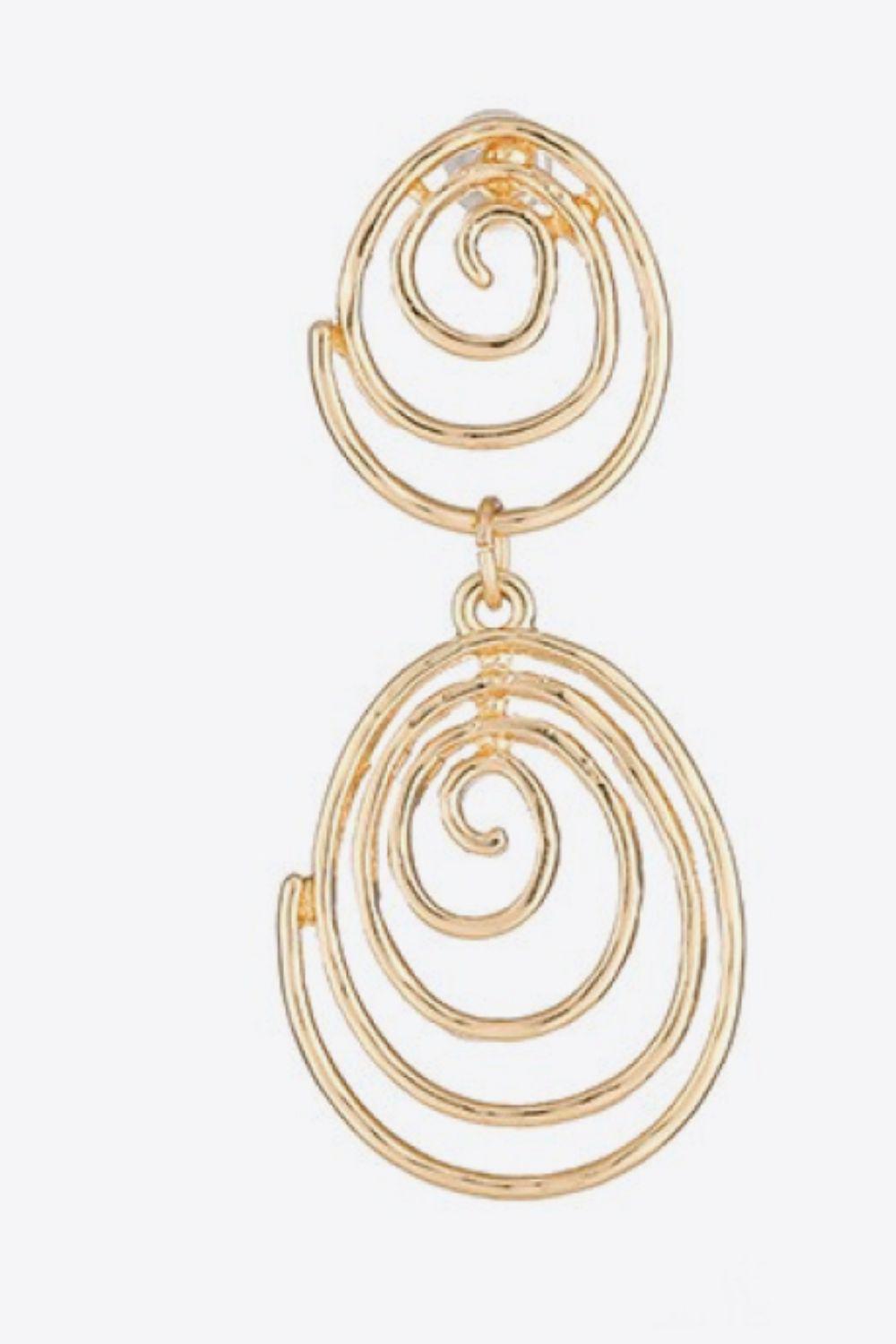 18K Gold-Plated Alloy Spiral Earrings BLUE ZONE PLANET