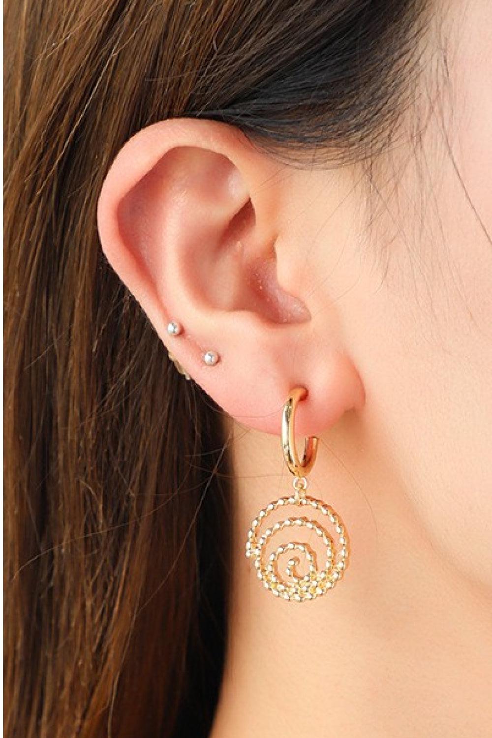 18K Gold-Plated Alloy Spiral Earrings BLUE ZONE PLANET