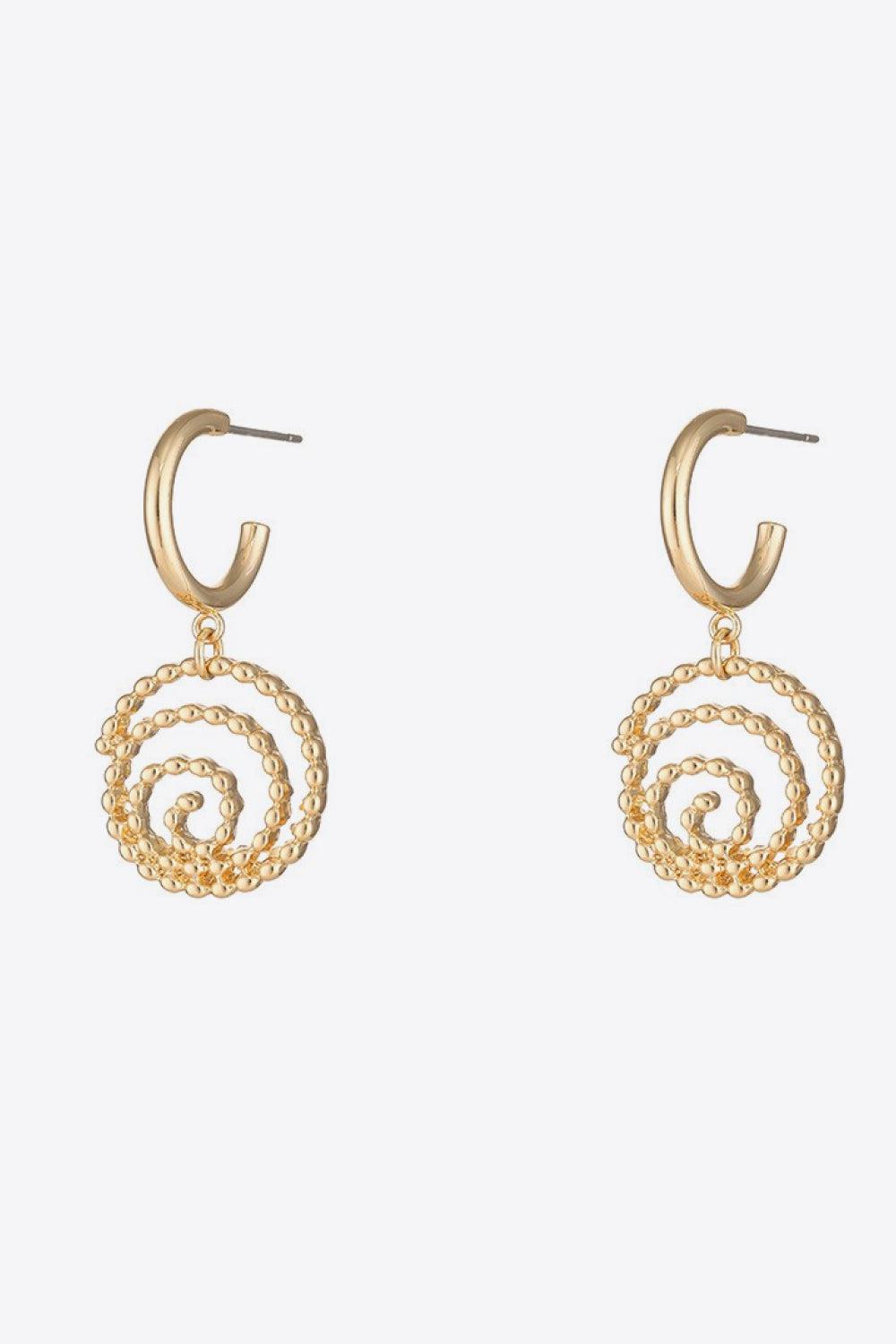 18K Gold-Plated Alloy Spiral Earrings BLUE ZONE PLANET