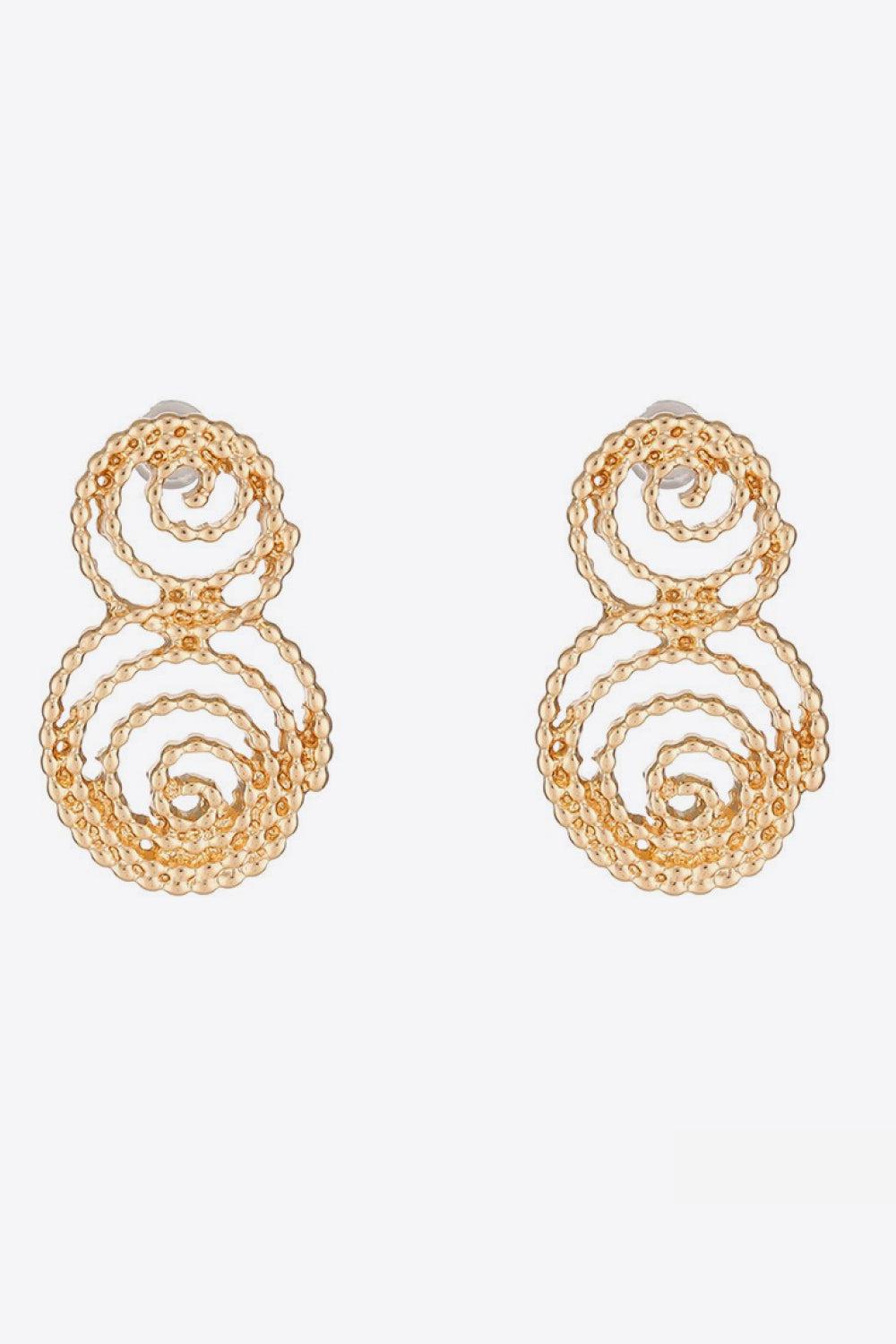 18K Gold-Plated Alloy Spiral Earrings BLUE ZONE PLANET