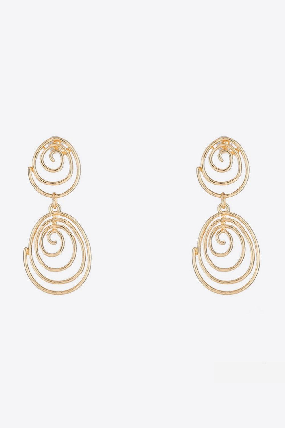 18K Gold-Plated Alloy Spiral Earrings BLUE ZONE PLANET