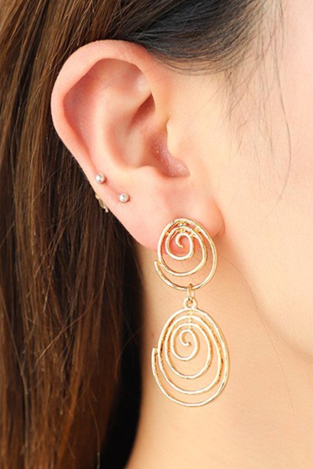 18K Gold-Plated Alloy Spiral Earrings BLUE ZONE PLANET