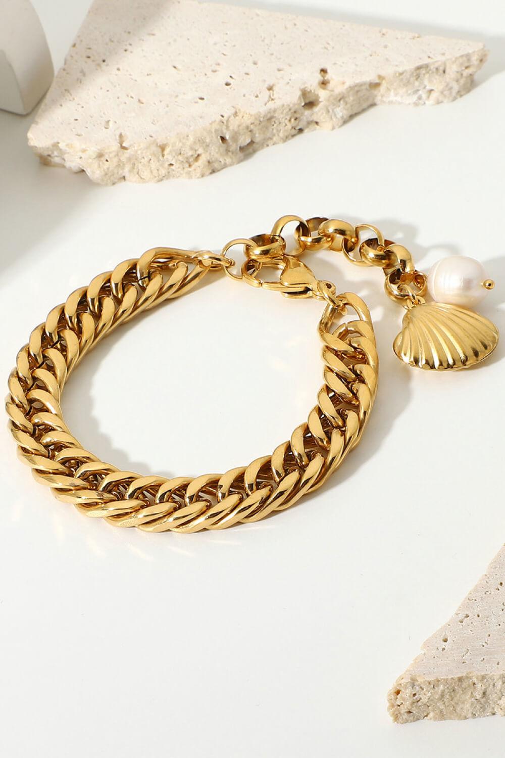 18K Gold-Plated Curb Chain Bracelet BLUE ZONE PLANET