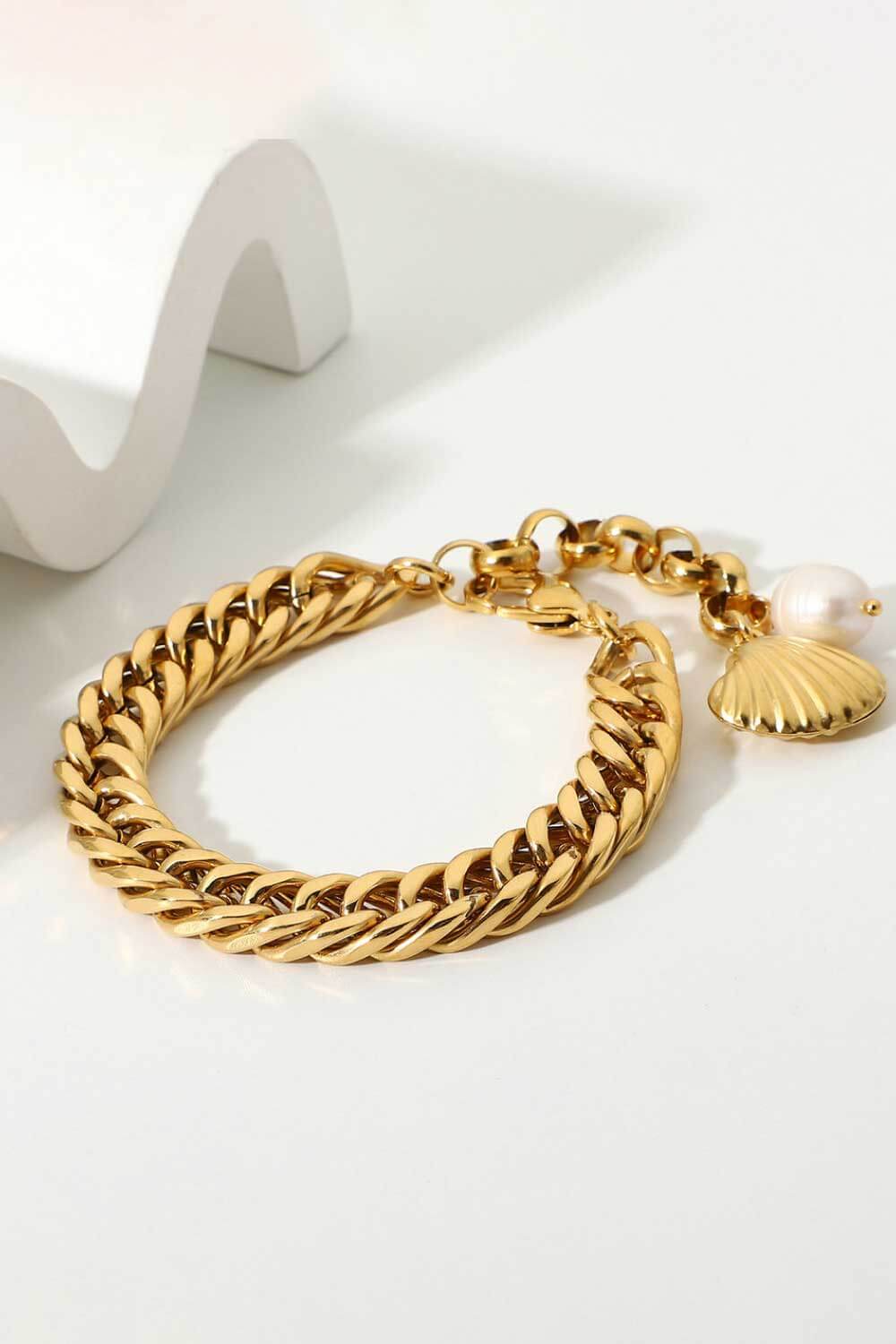 18K Gold-Plated Curb Chain Bracelet BLUE ZONE PLANET