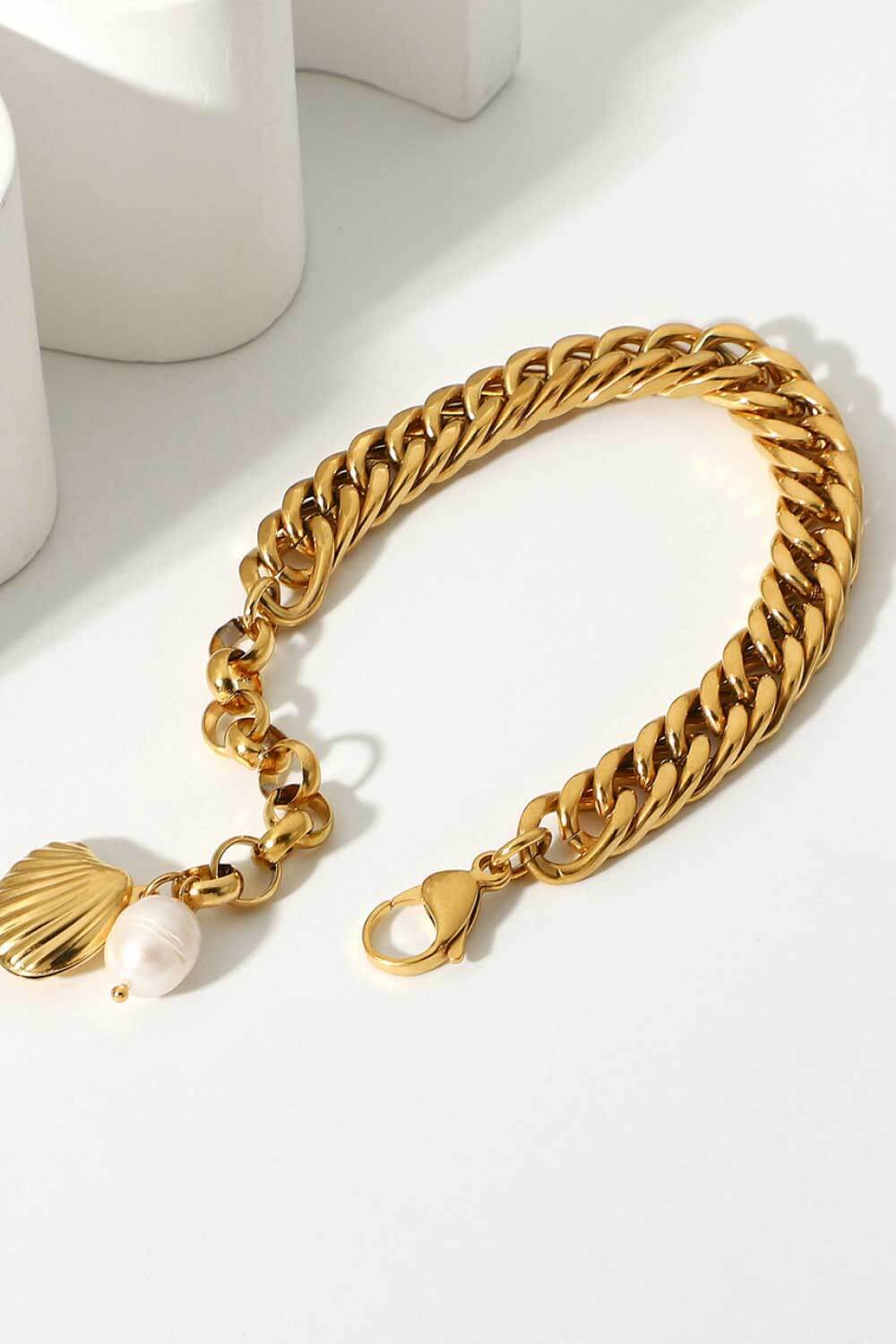 18K Gold-Plated Curb Chain Bracelet BLUE ZONE PLANET