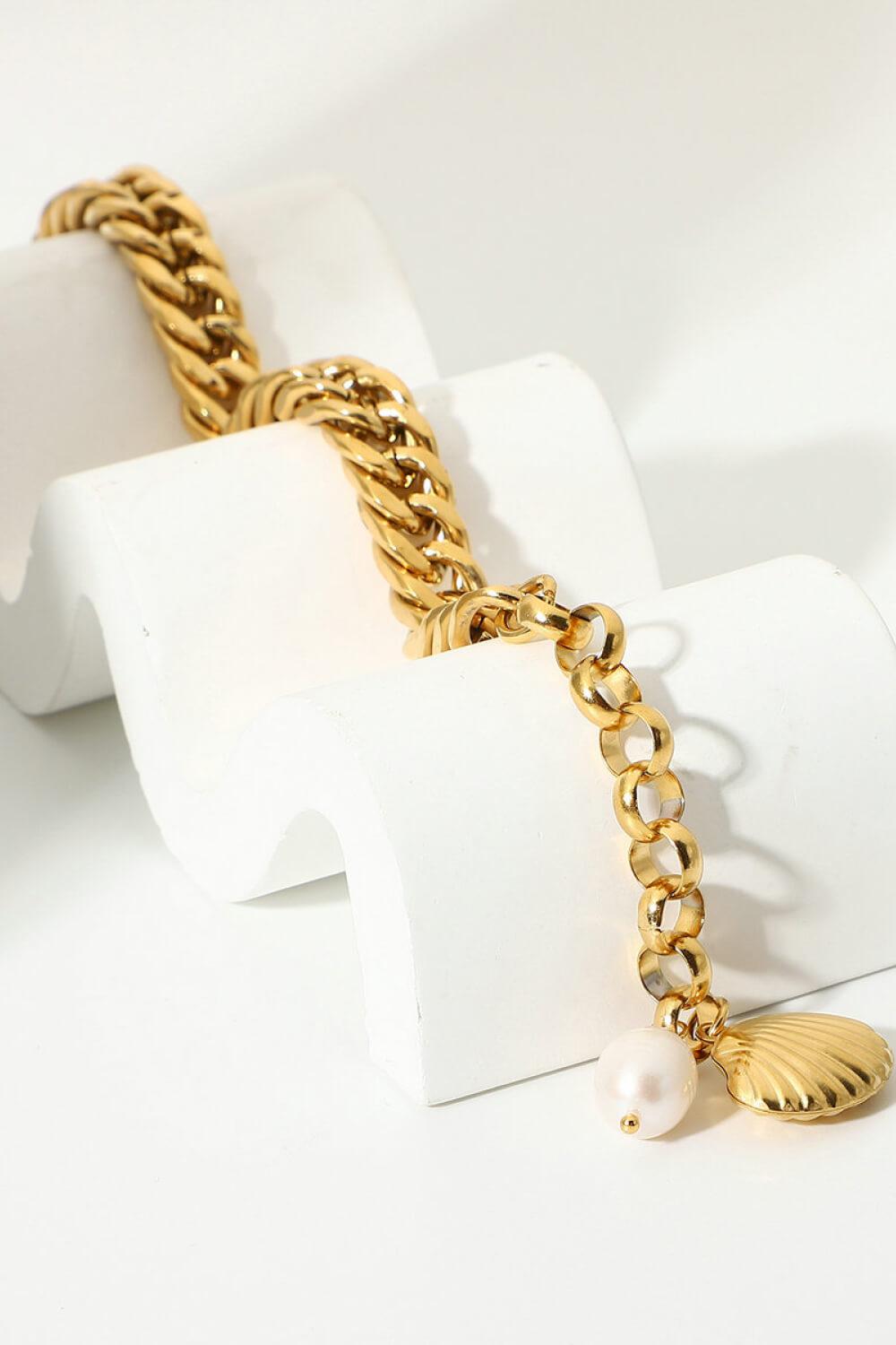 18K Gold-Plated Curb Chain Bracelet BLUE ZONE PLANET