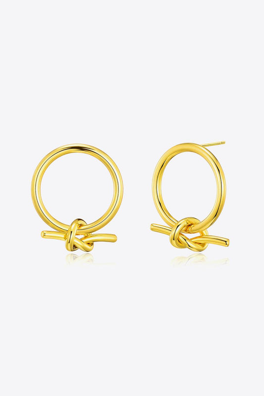 18K Gold-Plated Tied Hoop Earrings BLUE ZONE PLANET