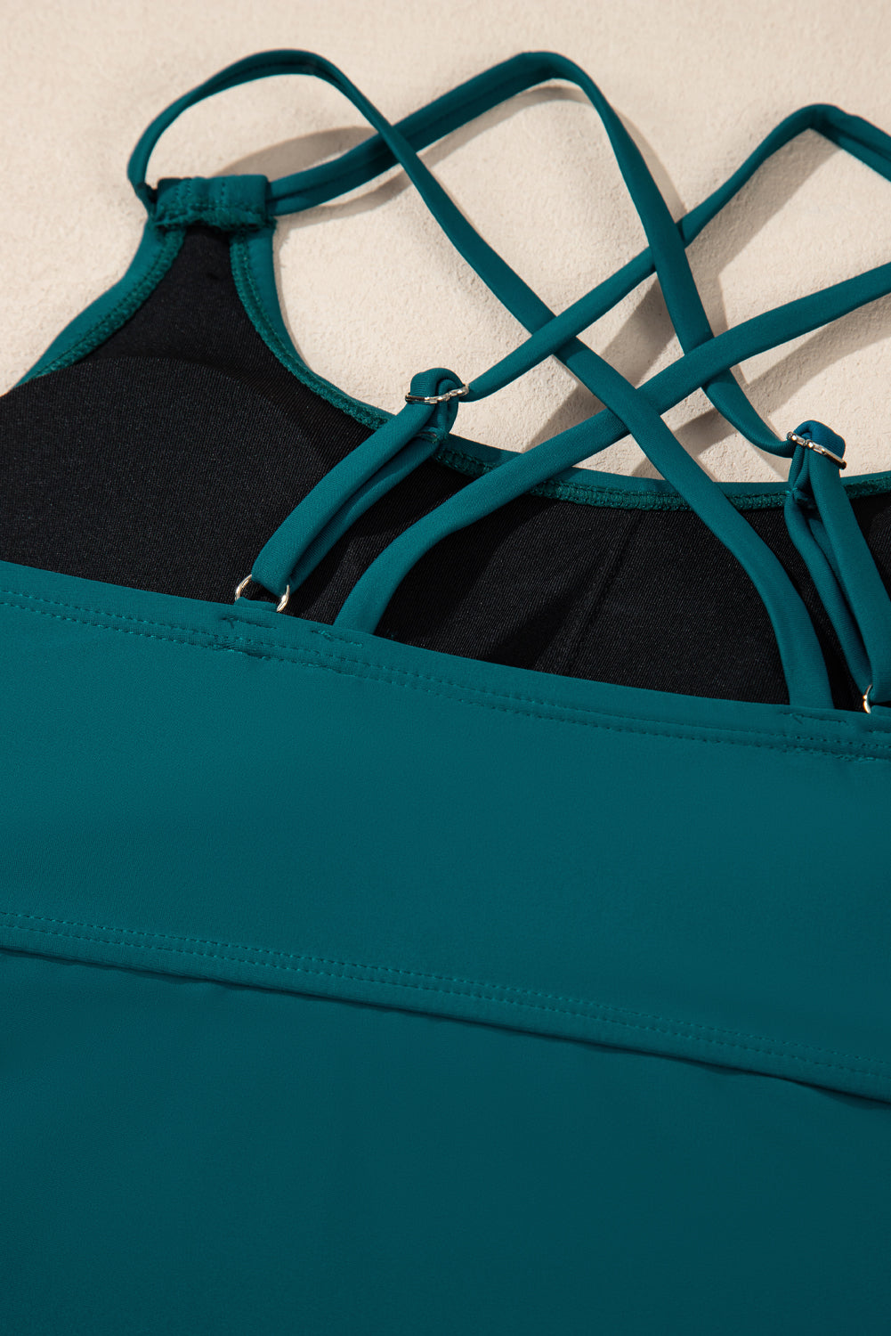 Sea Green Drawstring Tummy Control Mix-And-Match 2Pcs Tankini Swimsuit-Swimwear/Tankinis-[Adult]-[Female]-2022 Online Blue Zone Planet