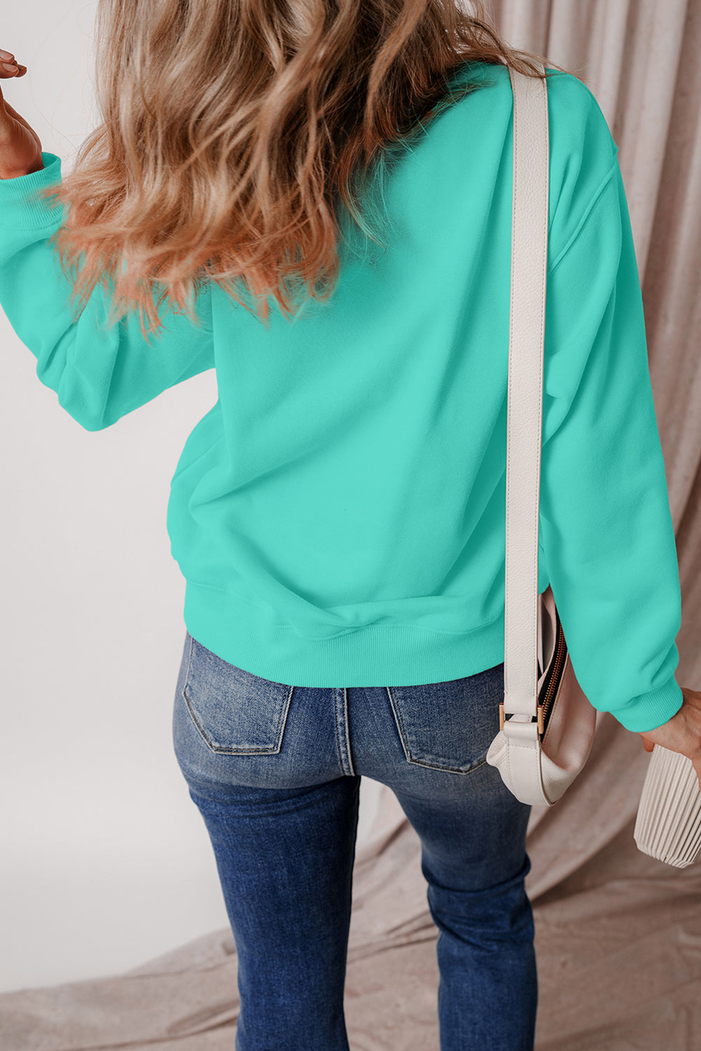 Round Neck Long Sleeve Sweatshirt-TOPS / DRESSES-[Adult]-[Female]-2022 Online Blue Zone Planet