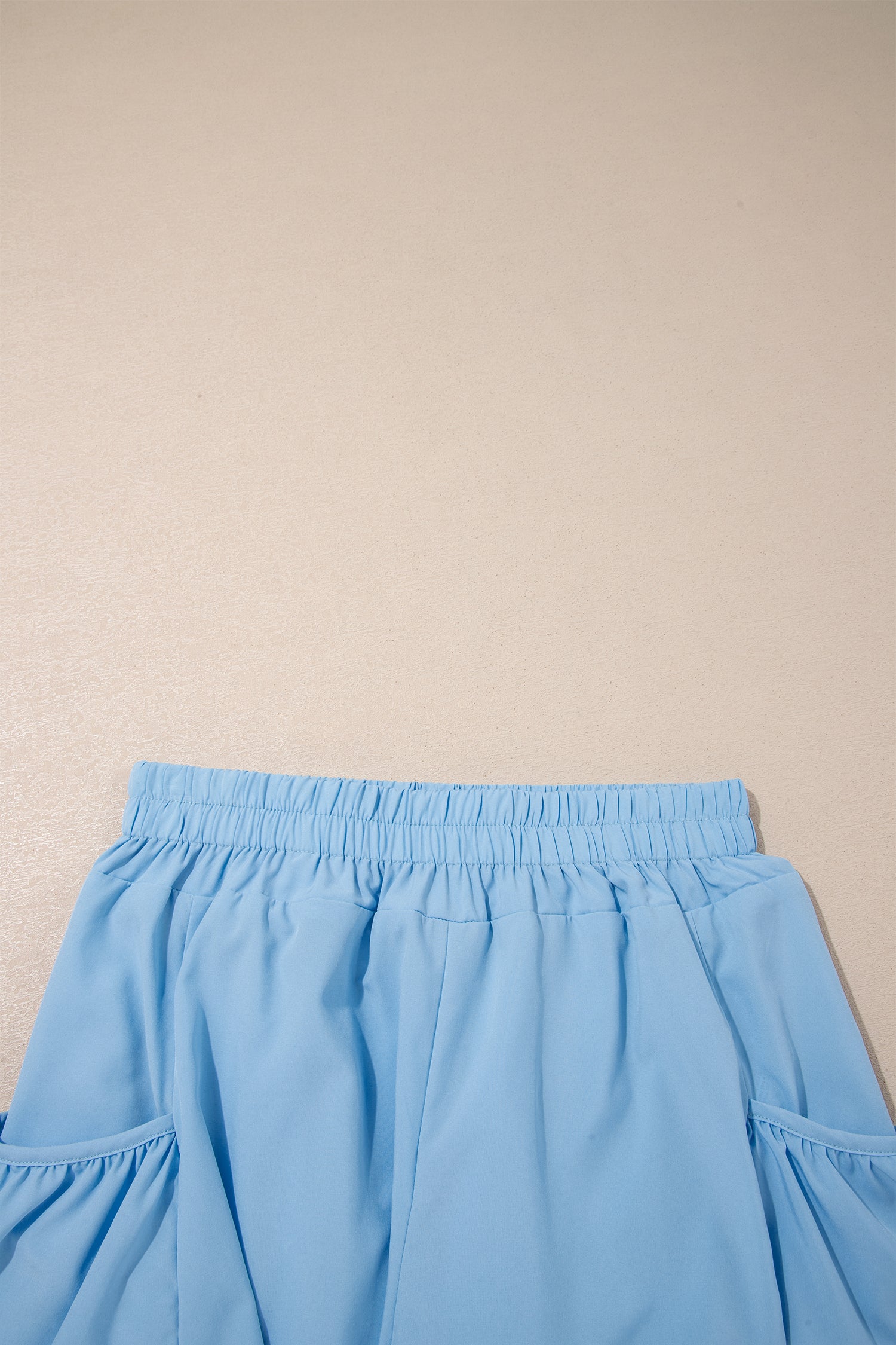 Mist Blue Ribbed Slim Tank Pocketed Wide Leg Shorts Set-Two Piece Sets/Short Sets-[Adult]-[Female]-2022 Online Blue Zone Planet