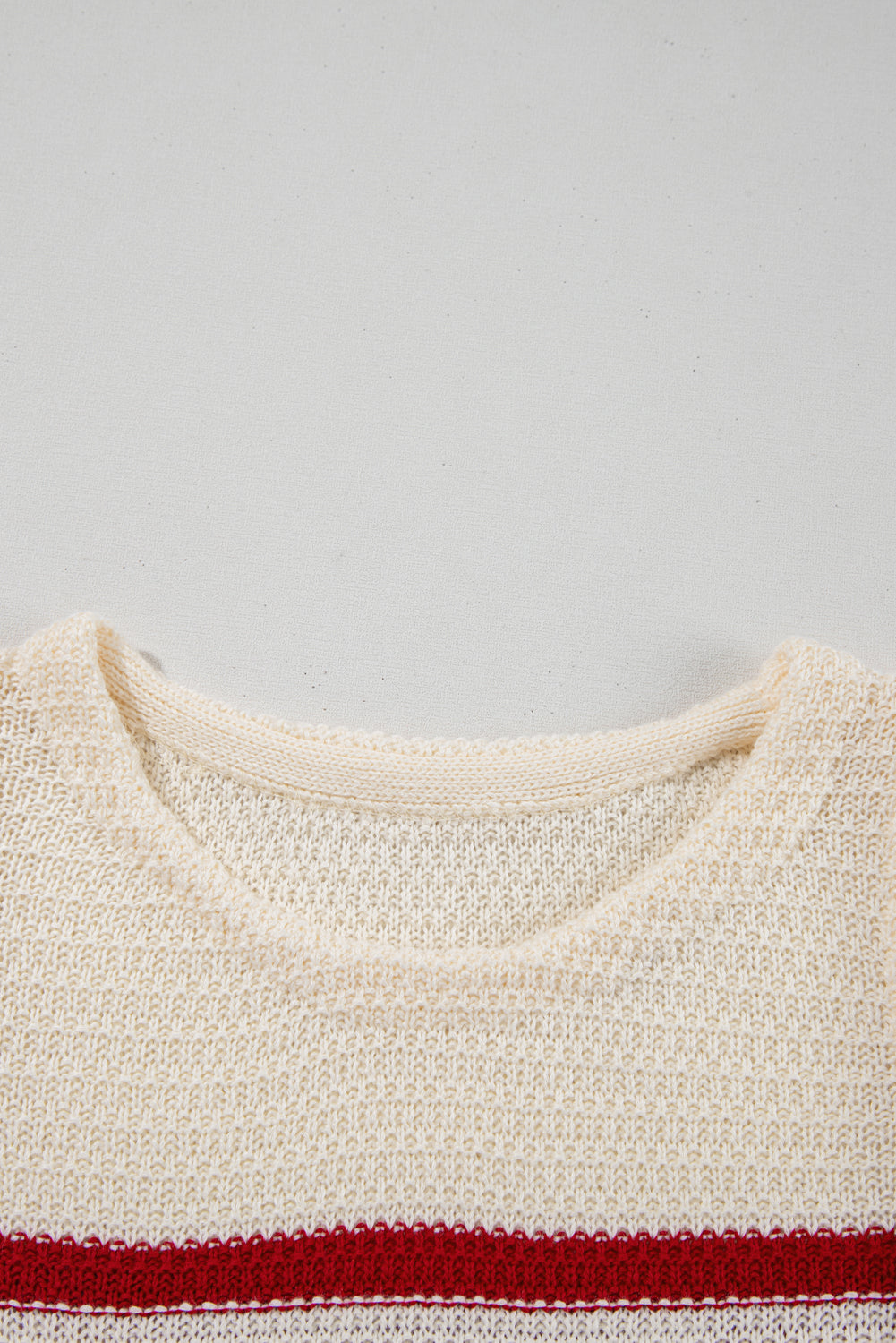 Red Stripe Textured Knit Ribbed Hem Sweater Tank Top-TOPS / DRESSES-[Adult]-[Female]-2022 Online Blue Zone Planet