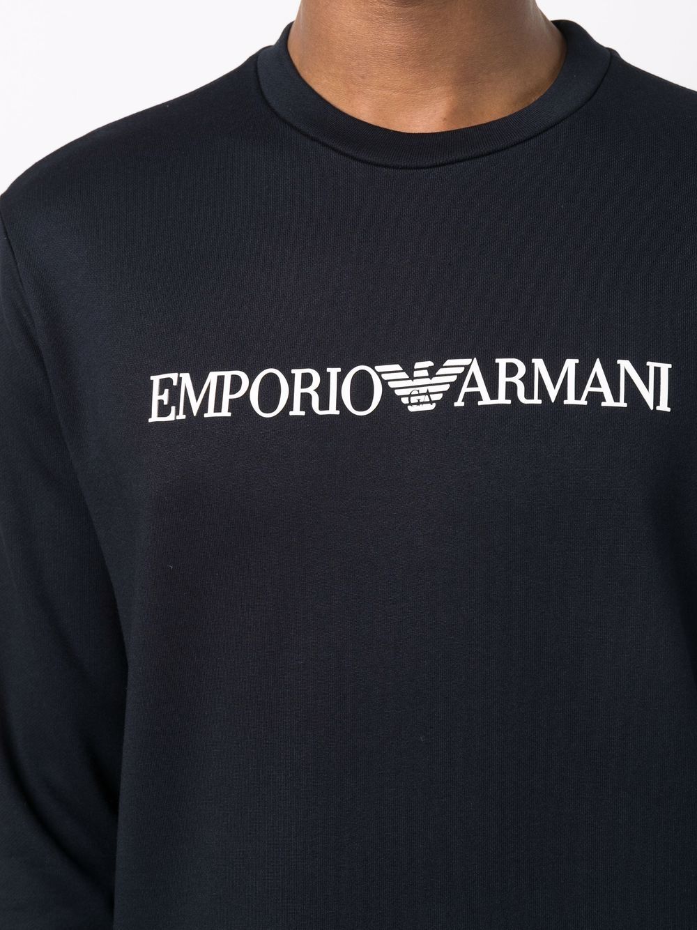 Emporio Armani Modal-blend sweatshirt with logo print-Topwear-[Adult]-[Female]-2022 Online Blue Zone Planet