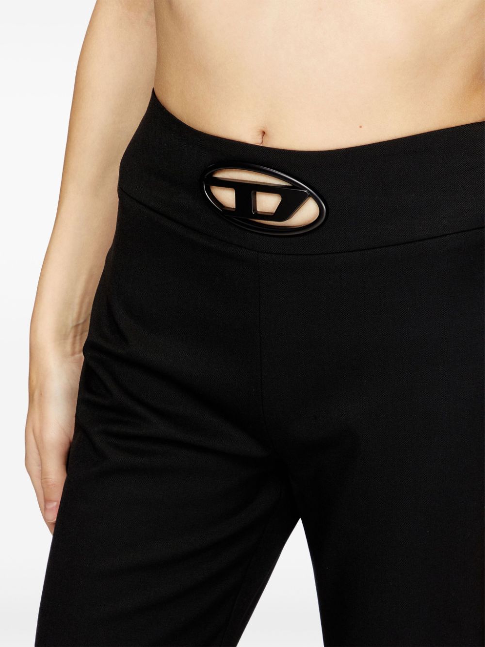 Diesel Oval D logo plaque high-waisted Wool blend trousers-Trousers-[Adult]-[Female]-2022 Online Blue Zone Planet