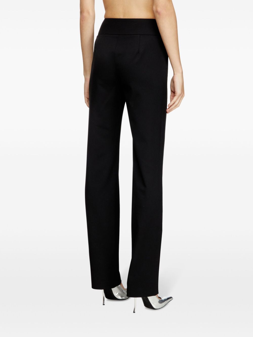 Diesel Oval D logo plaque high-waisted Wool blend trousers-Trousers-[Adult]-[Female]-2022 Online Blue Zone Planet