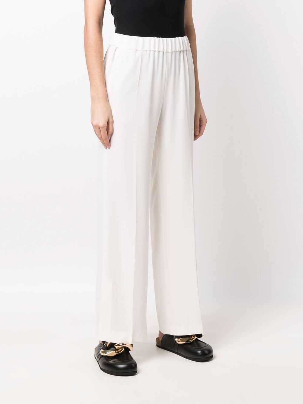 Alberto Biani White Cady Elasticated Trousers-Trousers-[Adult]-[Female]-2022 Online Blue Zone Planet