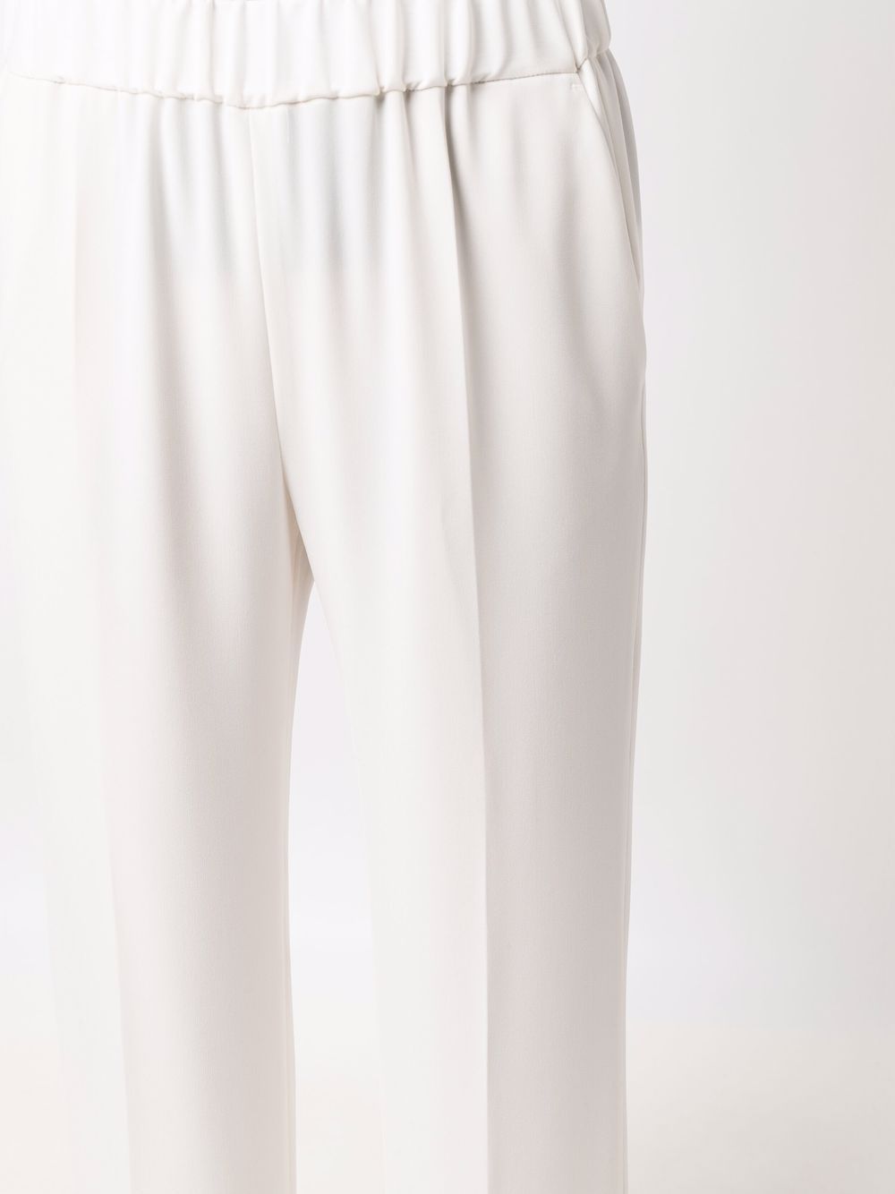 Alberto Biani White Cady Elasticated Trousers-Trousers-[Adult]-[Female]-2022 Online Blue Zone Planet