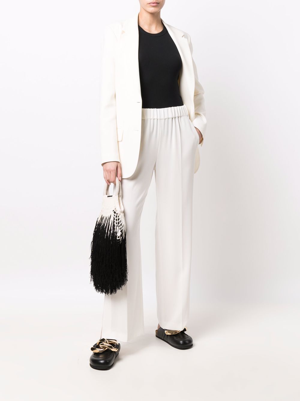 Alberto Biani White Cady Elasticated Trousers-Trousers-[Adult]-[Female]-2022 Online Blue Zone Planet
