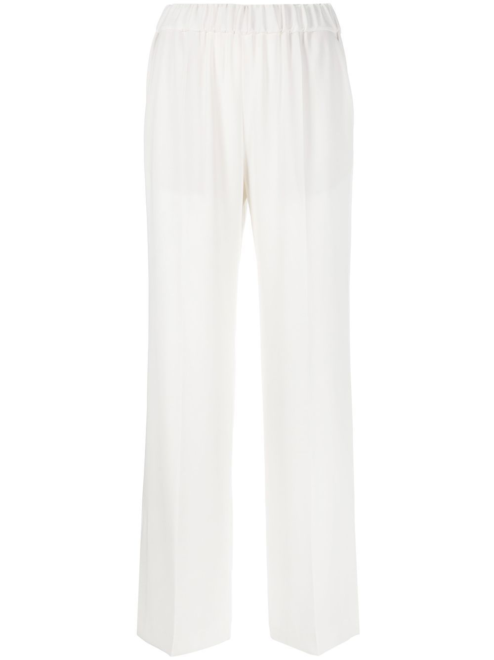 Alberto Biani White Cady Elasticated Trousers-Trousers-[Adult]-[Female]-2022 Online Blue Zone Planet