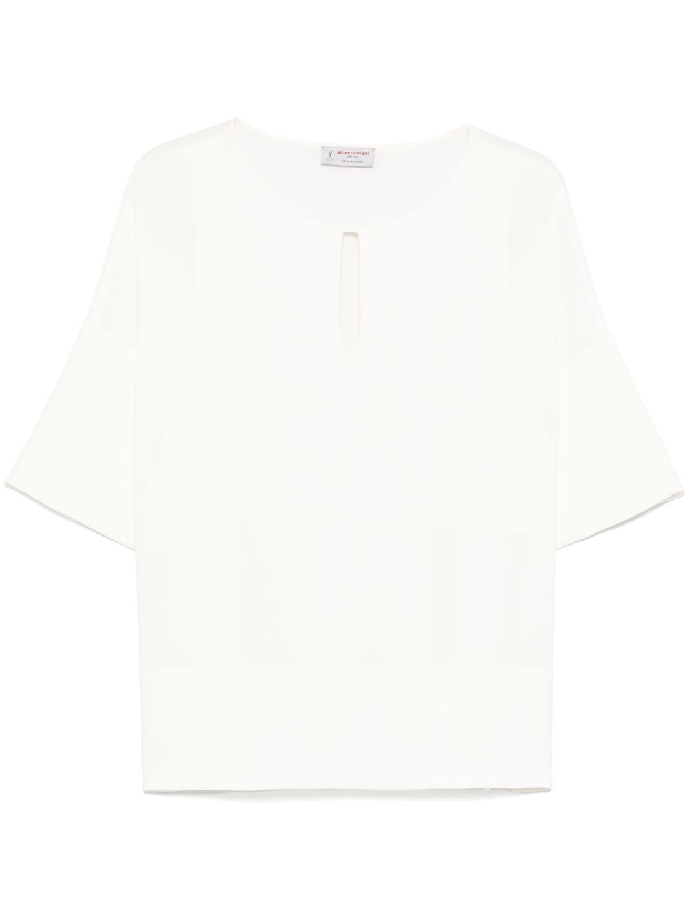 Alberto Biani Blouse with teardrop opening-Shirts-[Adult]-[Female]-2022 Online Blue Zone Planet