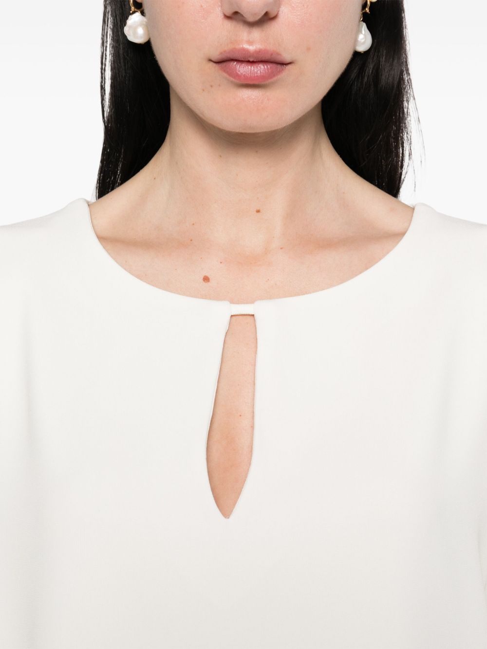 Alberto Biani Blouse with teardrop opening-Shirts-[Adult]-[Female]-2022 Online Blue Zone Planet