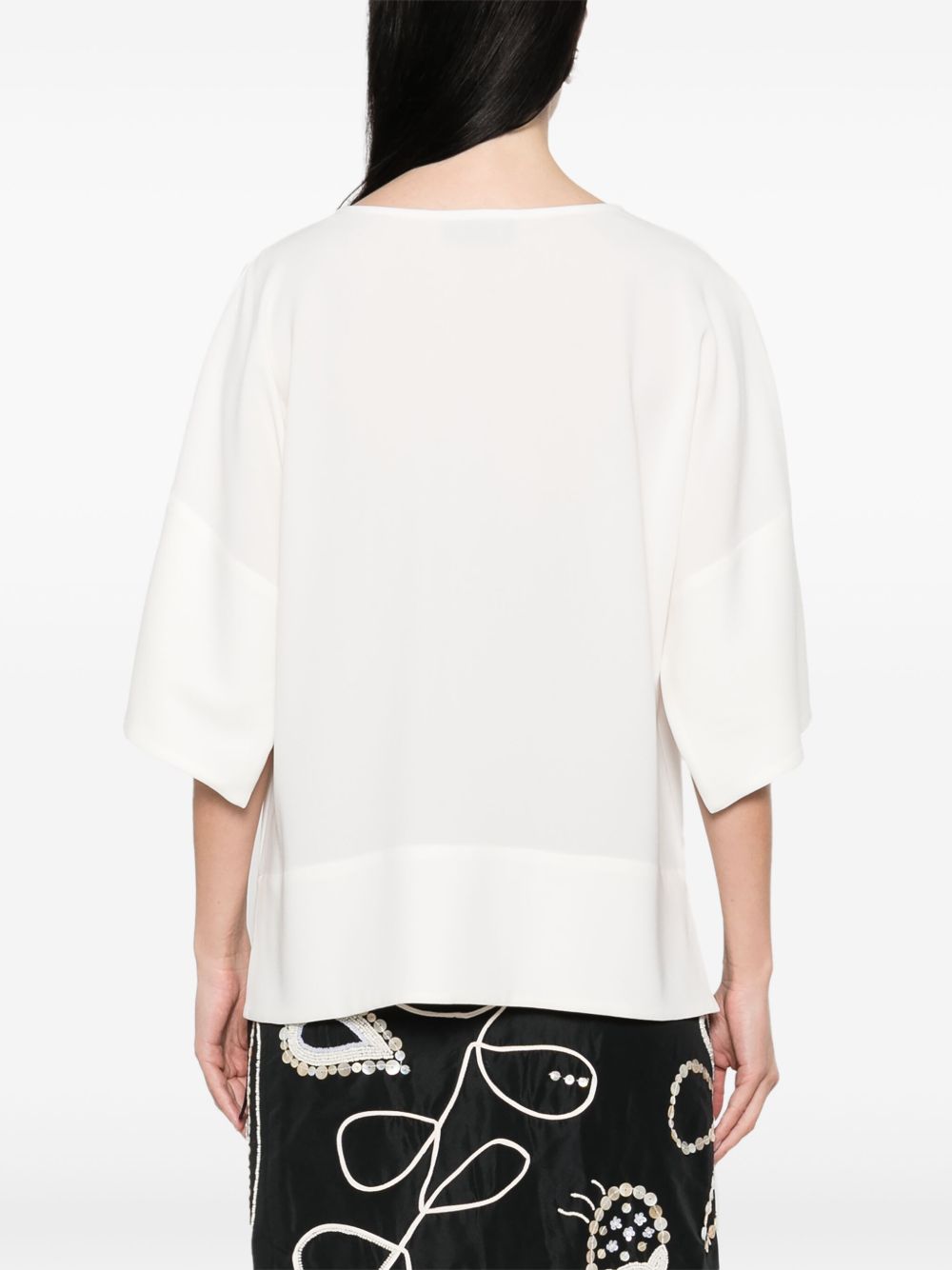 Alberto Biani Blouse with teardrop opening-Shirts-[Adult]-[Female]-2022 Online Blue Zone Planet