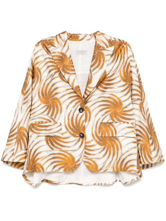 Alberto Biani graphic-print blazer-Jackets-[Adult]-[Female]-2022 Online Blue Zone Planet