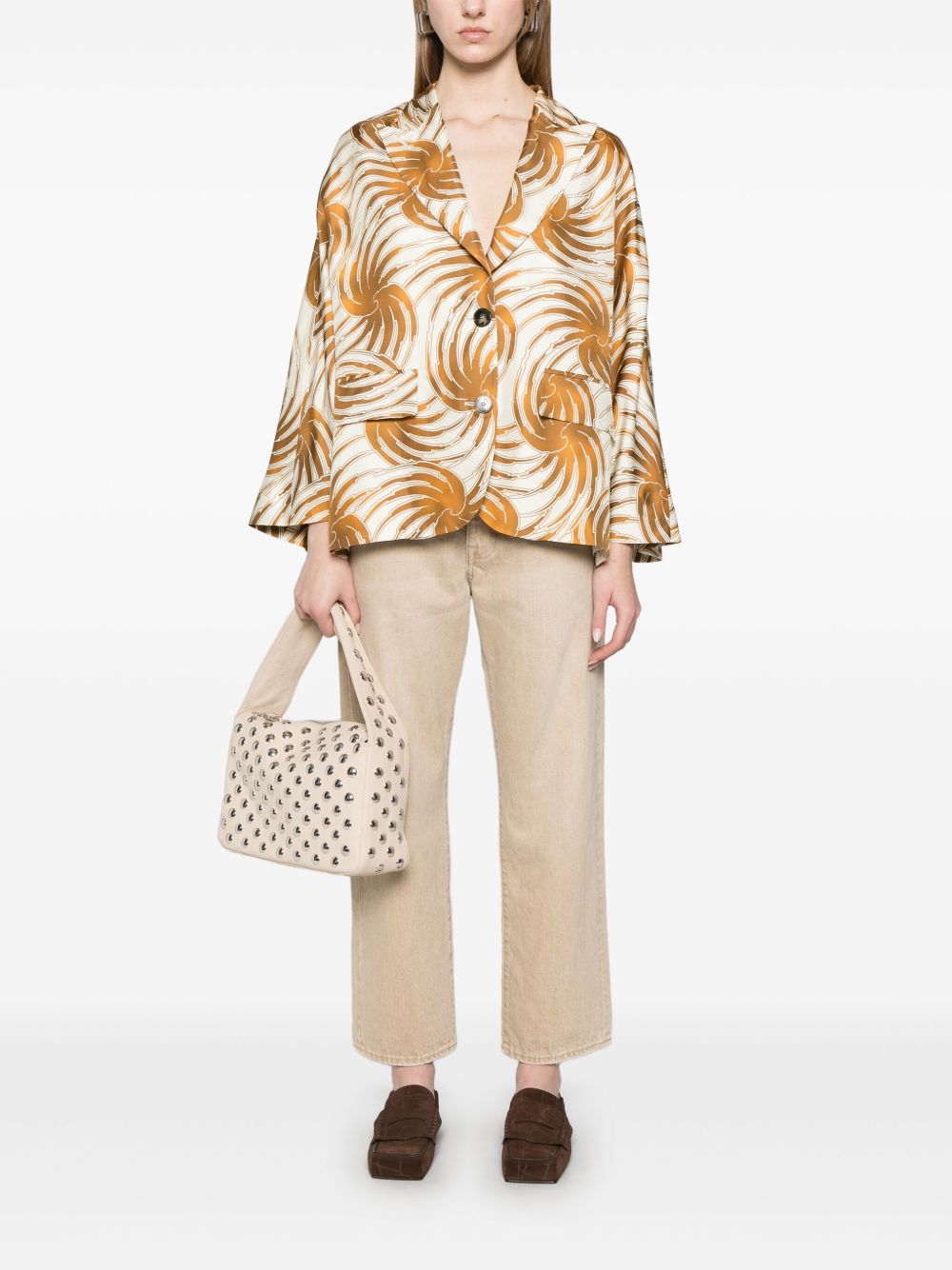 Alberto Biani graphic-print blazer-Jackets-[Adult]-[Female]-2022 Online Blue Zone Planet