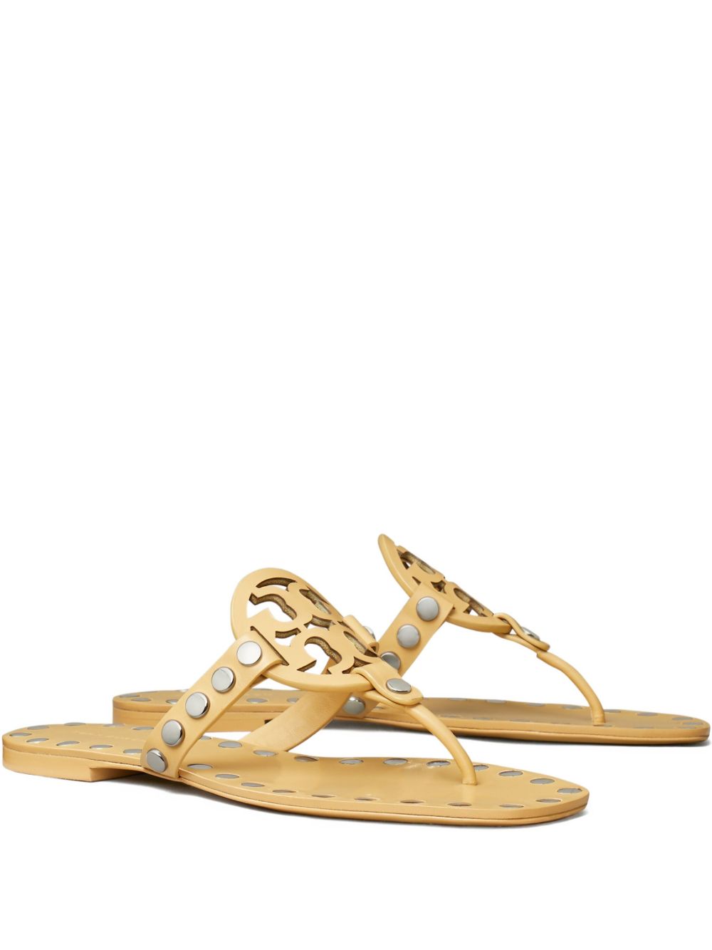 Tory Burch Studded Miller Patent flat sandals-Sandals-[Adult]-[Female]-2022 Online Blue Zone Planet