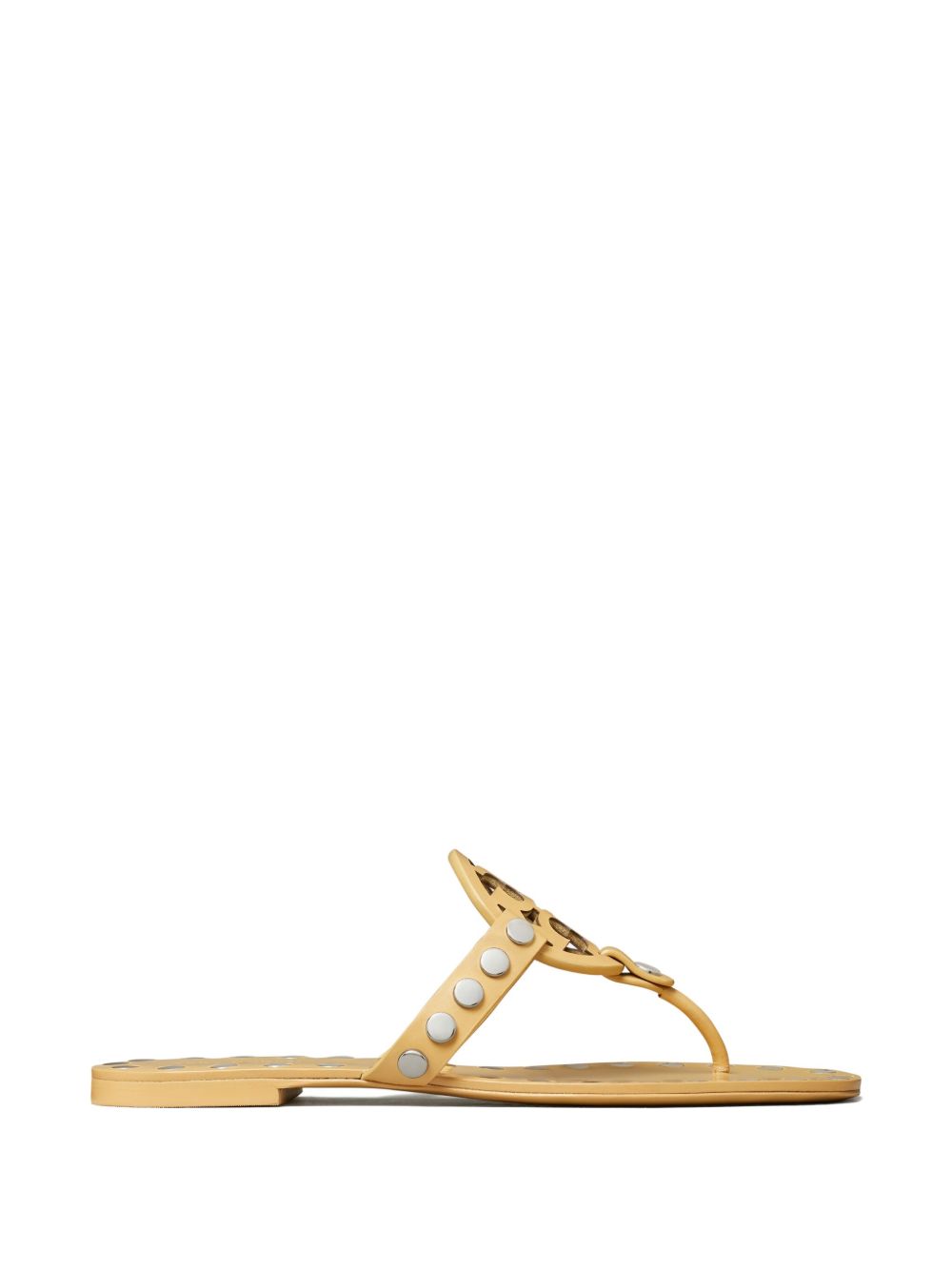Tory Burch Studded Miller Patent flat sandals-Sandals-[Adult]-[Female]-10-BEIGE-2022 Online Blue Zone Planet