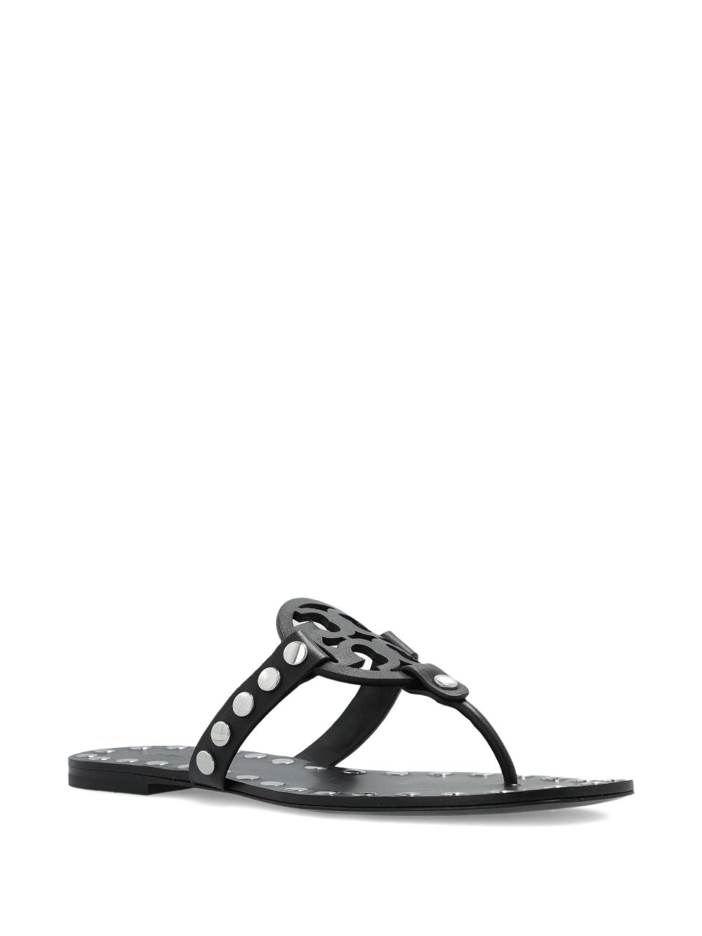 Tory Burch Studded Miller Patent flat sandals-Sandals-[Adult]-[Female]-2022 Online Blue Zone Planet