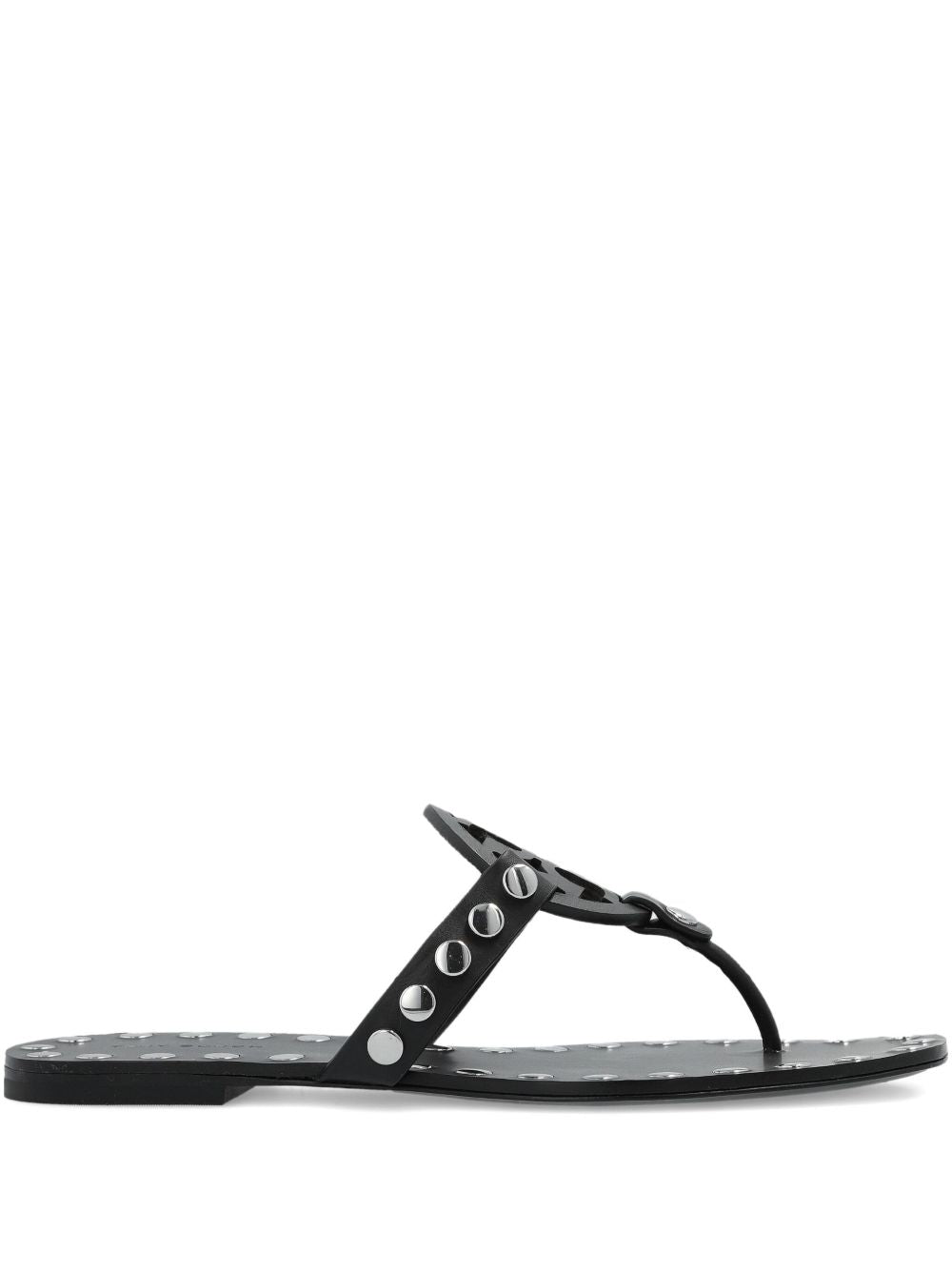 Tory Burch Studded Miller Patent flat sandals-Sandals-[Adult]-[Female]-6-BLACK-2022 Online Blue Zone Planet