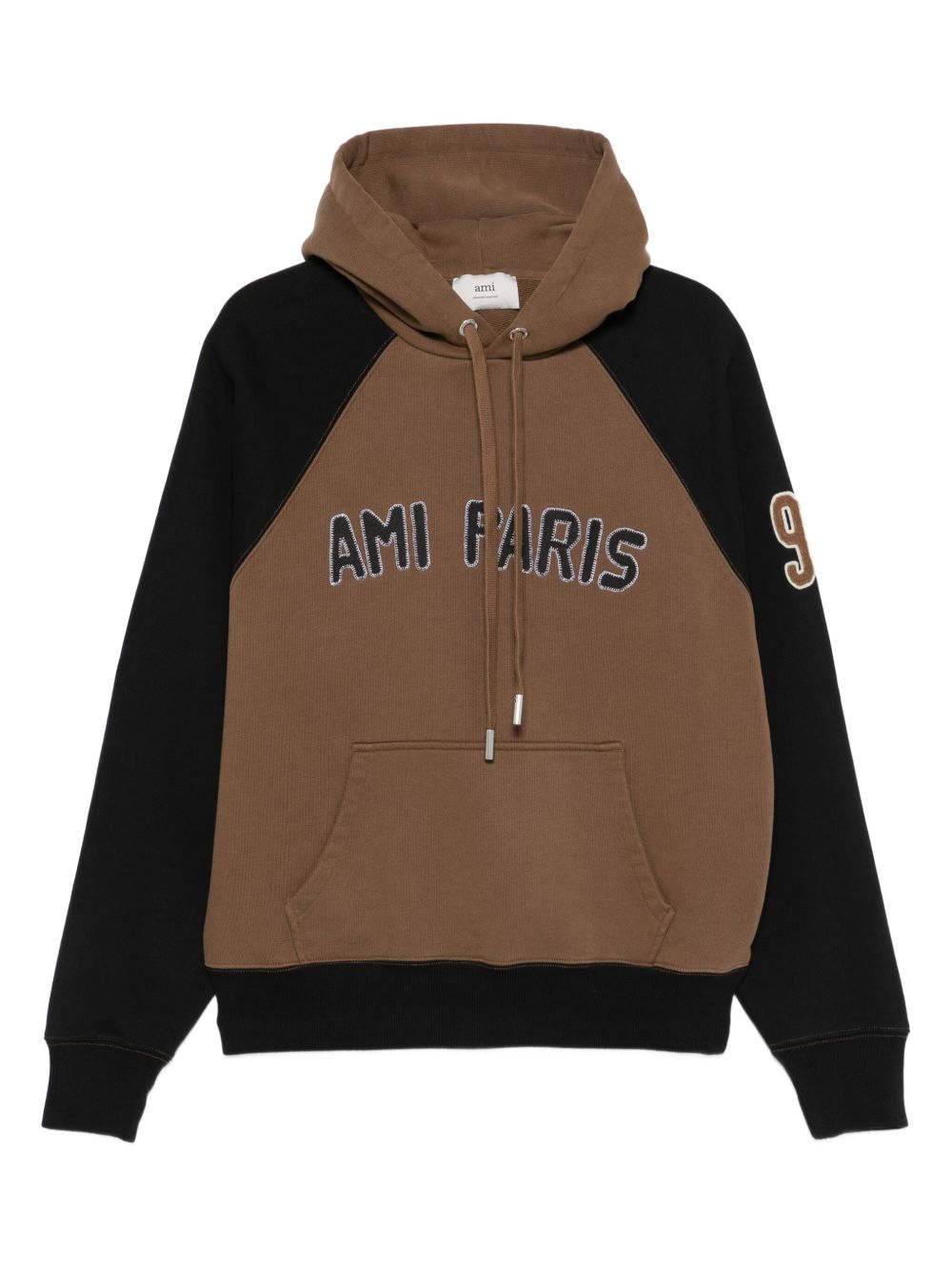 Ami Paris Cotton colorblock hoodie-Tops / Dresses-[Adult]-[Female]-L-BROWN-2022 Online Blue Zone Planet