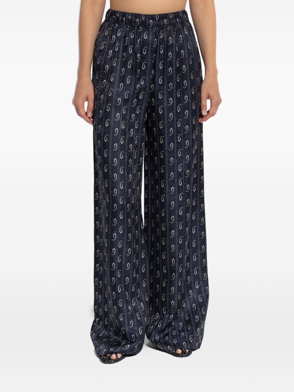 Tory Burch Jacquard silk trousers-Trousers-[Adult]-[Female]-2022 Online Blue Zone Planet