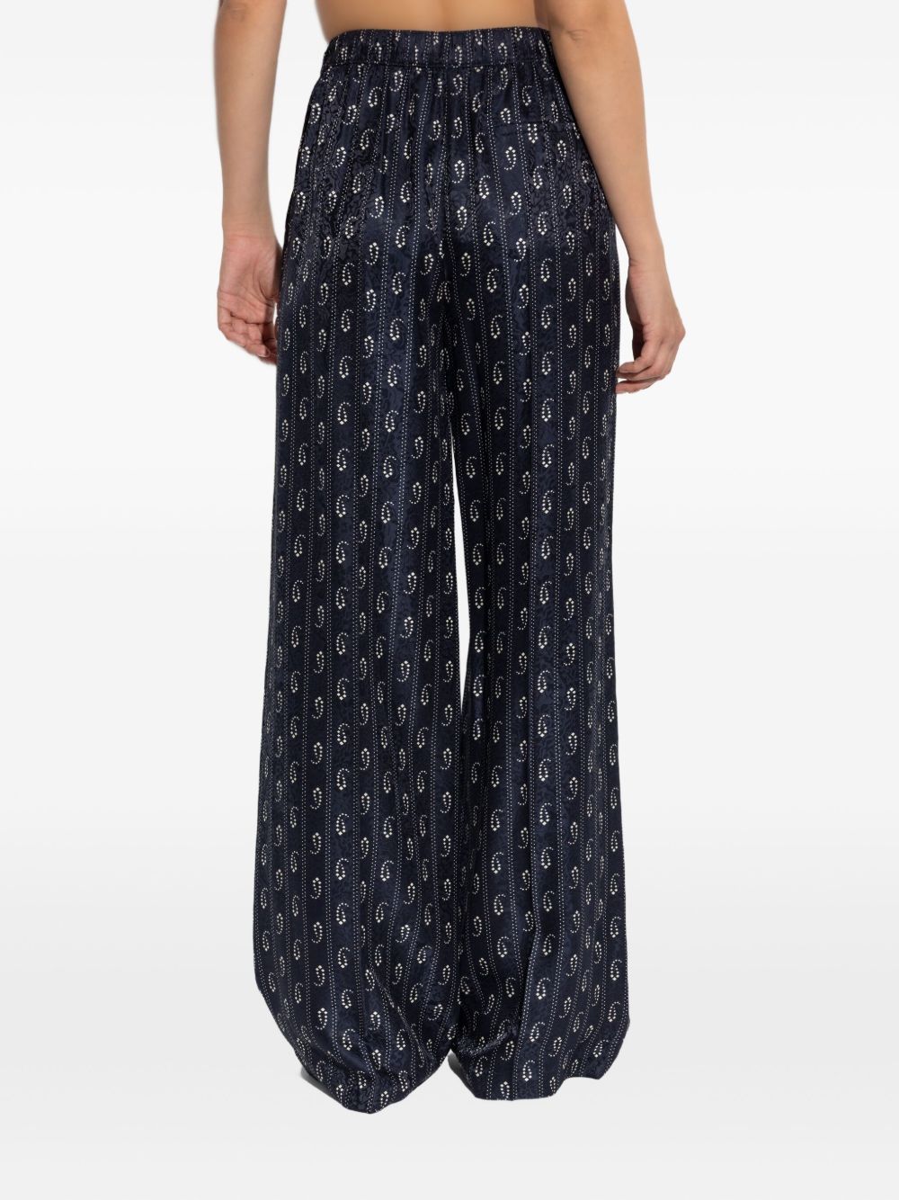 Tory Burch Jacquard silk trousers-Trousers-[Adult]-[Female]-2022 Online Blue Zone Planet