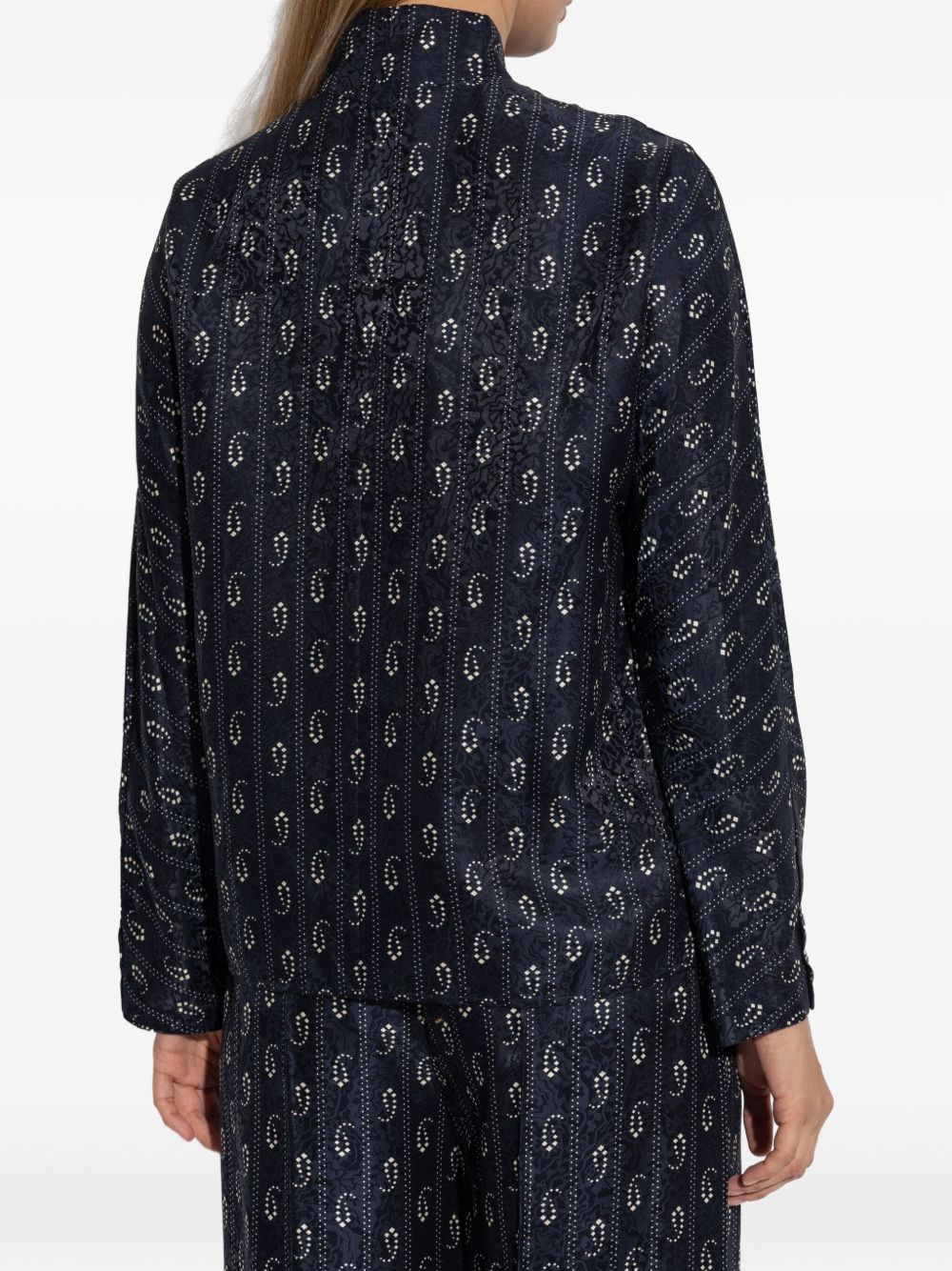 Tory Burch Jacquard silk shirt-Shirts-[Adult]-[Female]-2022 Online Blue Zone Planet