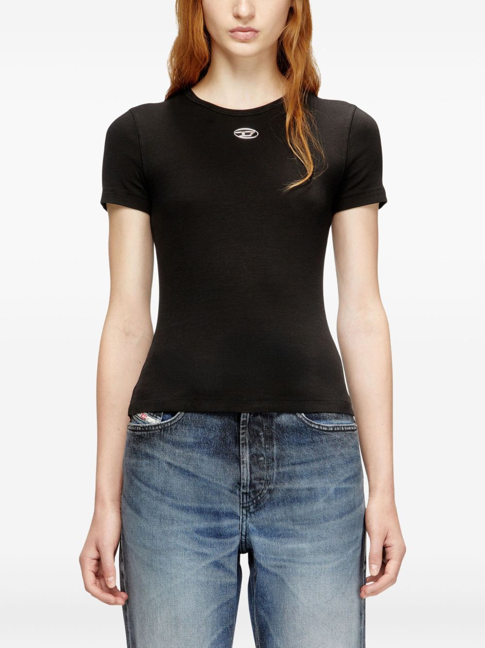 Diesel Logo cotton t-shirt-Topwear-[Adult]-[Female]-2022 Online Blue Zone Planet
