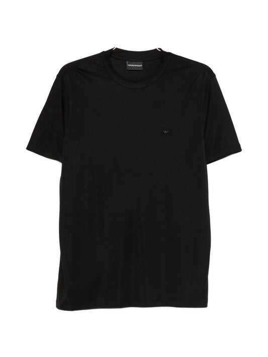 Emporio Armani Modal and silk blend t-shirt-Topwear-[Adult]-[Female]-S-BLACK-2022 Online Blue Zone Planet