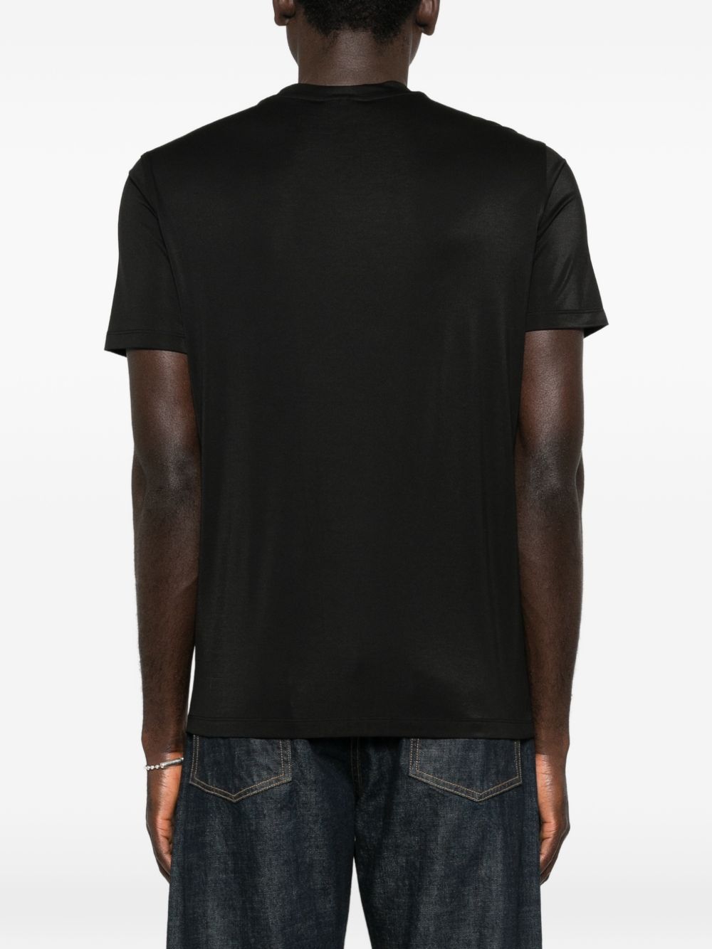 Emporio Armani Modal and silk blend t-shirt-Topwear-[Adult]-[Female]-2022 Online Blue Zone Planet