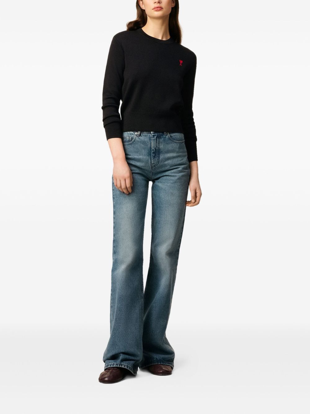 Ami Paris Coeur monogram motif Ami De Coeur wool sweater-TOPS / DRESSES-[Adult]-[Female]-2022 Online Blue Zone Planet