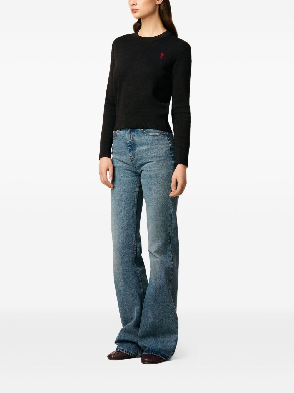 Ami Paris Coeur monogram motif Ami De Coeur wool sweater-TOPS / DRESSES-[Adult]-[Female]-2022 Online Blue Zone Planet
