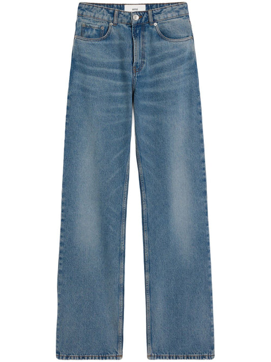 Ami Paris Large fit denim jeans-Jeans-[Adult]-[Female]-2022 Online Blue Zone Planet