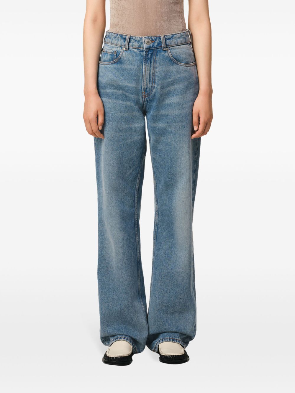 Ami Paris Large fit denim jeans-Jeans-[Adult]-[Female]-2022 Online Blue Zone Planet