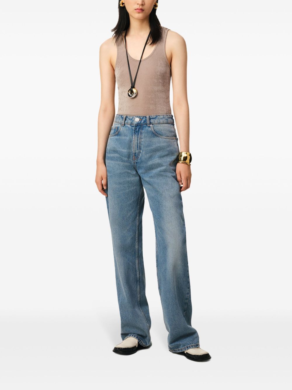 Ami Paris Large fit denim jeans-Jeans-[Adult]-[Female]-2022 Online Blue Zone Planet