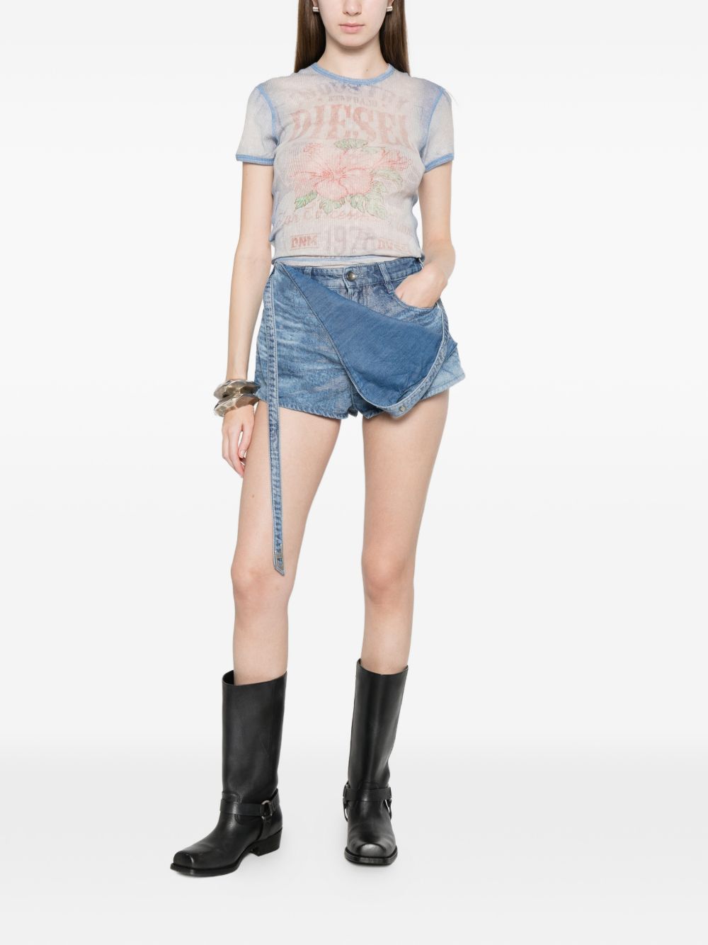 Diesel Denim cotton shorts-Short trousers-[Adult]-[Female]-2022 Online Blue Zone Planet