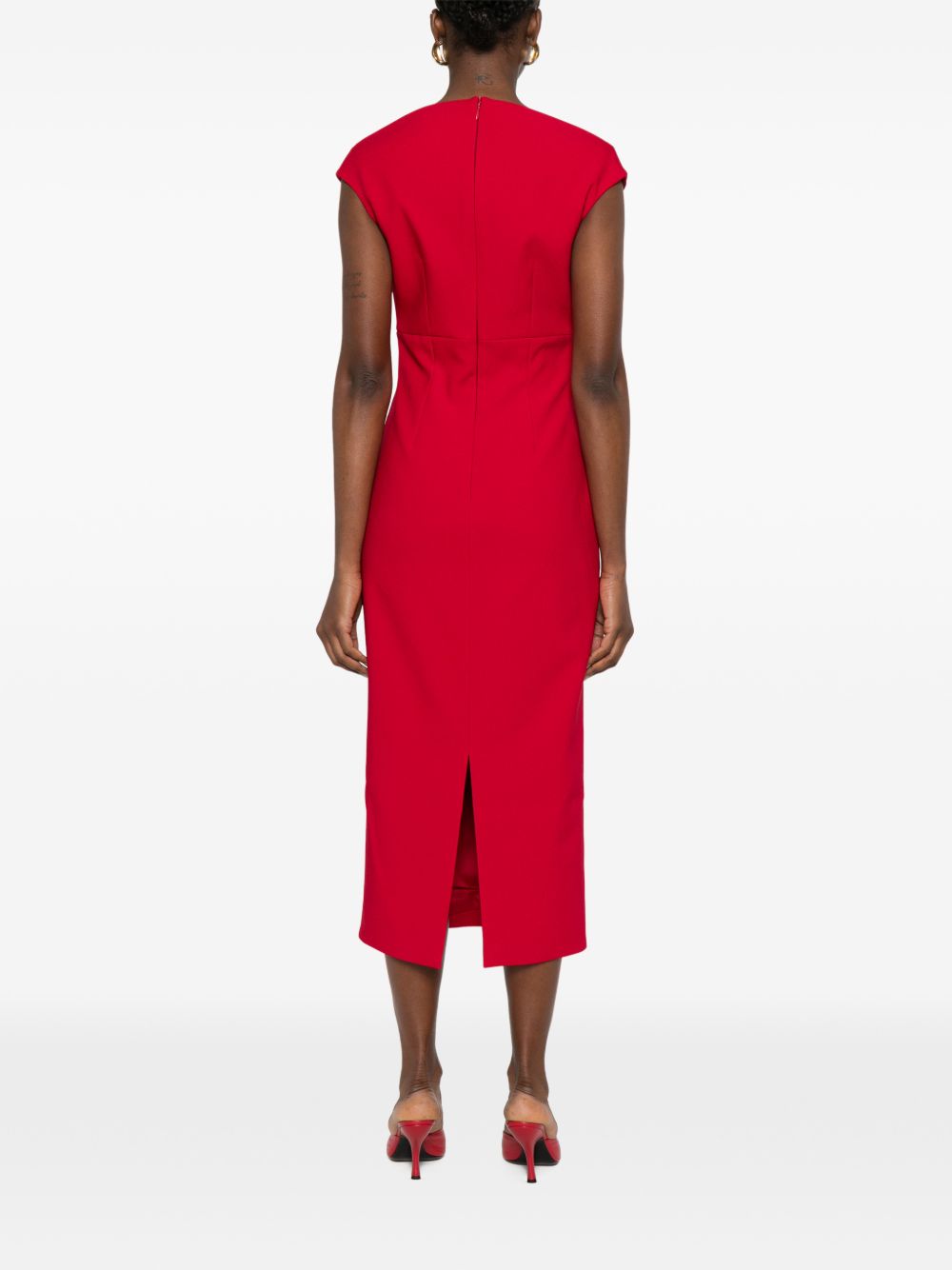 Solace London V-neck sleeveless Monica midi dress-Dresses-[Adult]-[Female]-2022 Online Blue Zone Planet